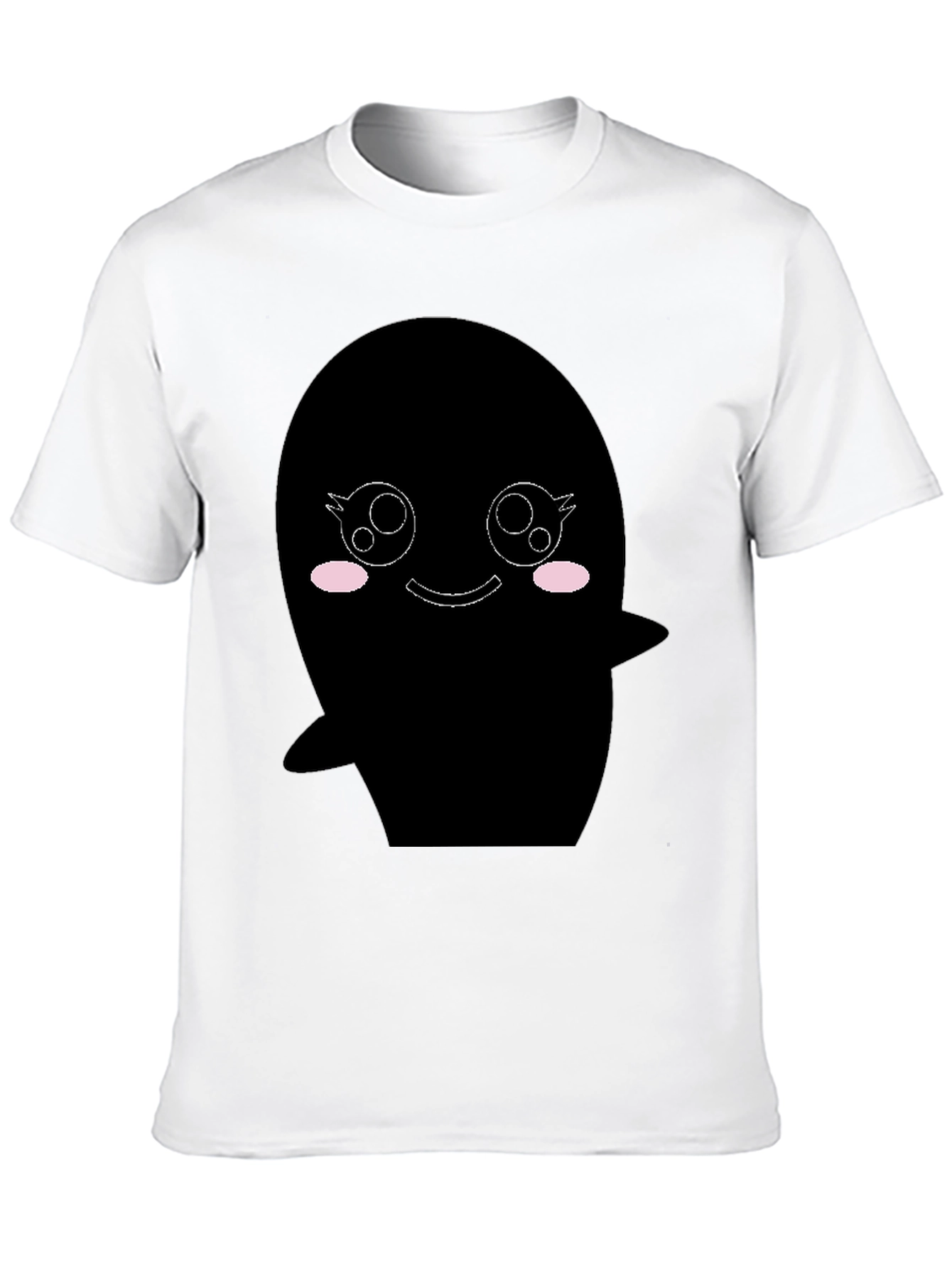 Black Kawaii Ghost Graphic Black T-Shirt view 10