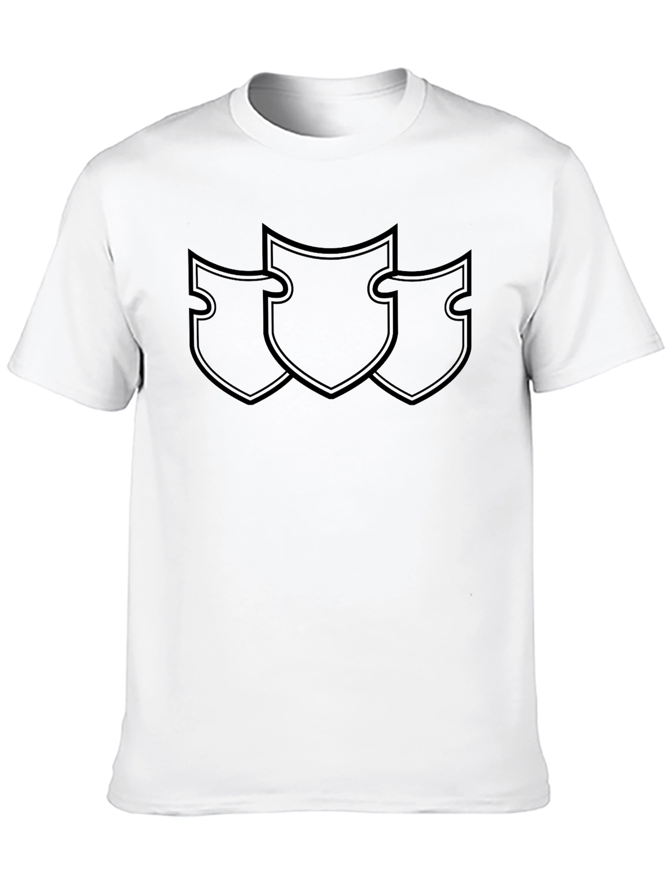 Black Triple Shield Graphic Black T-Shirt view 10