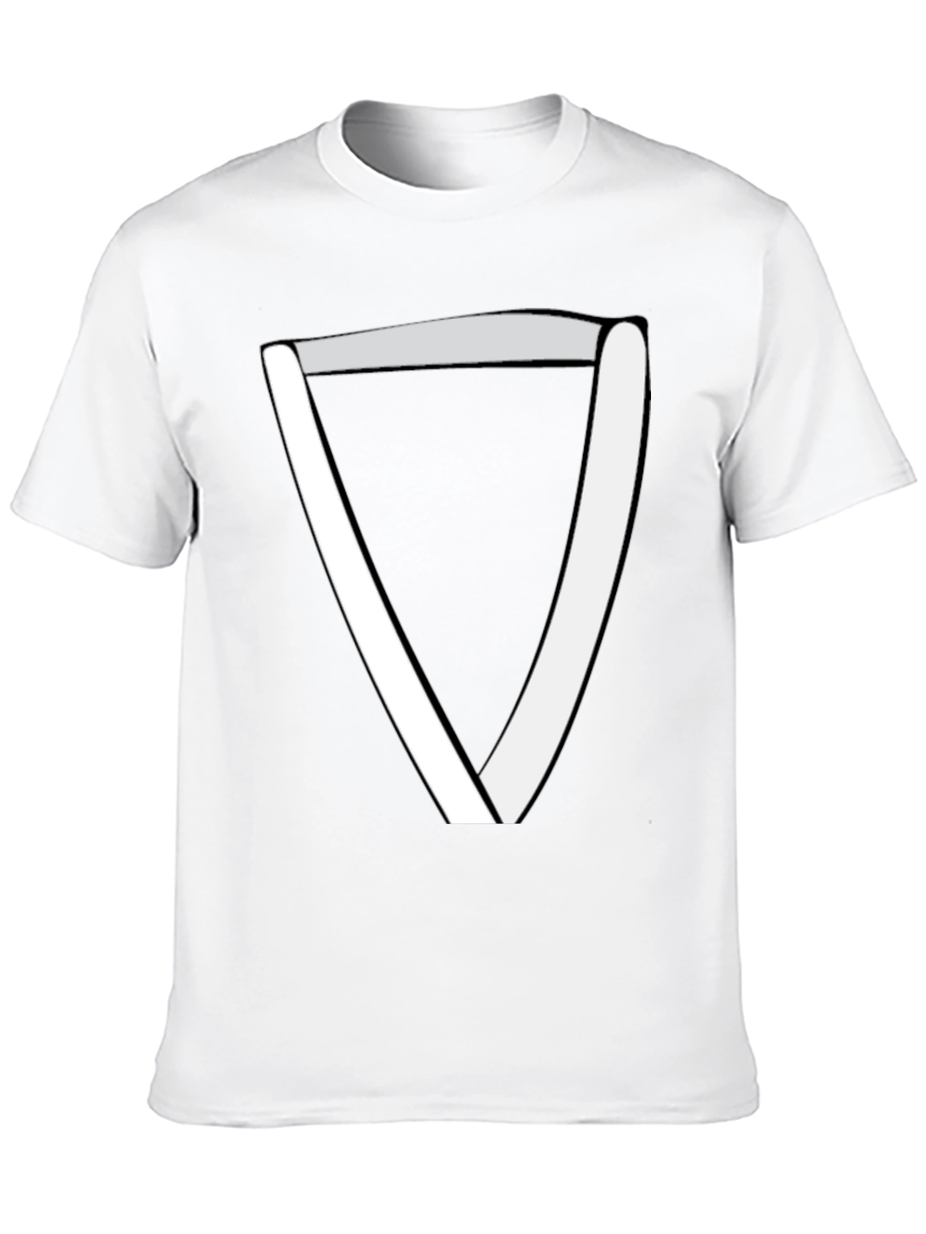 Black Modern Geometric Triangle T-Shirt - Black view 10