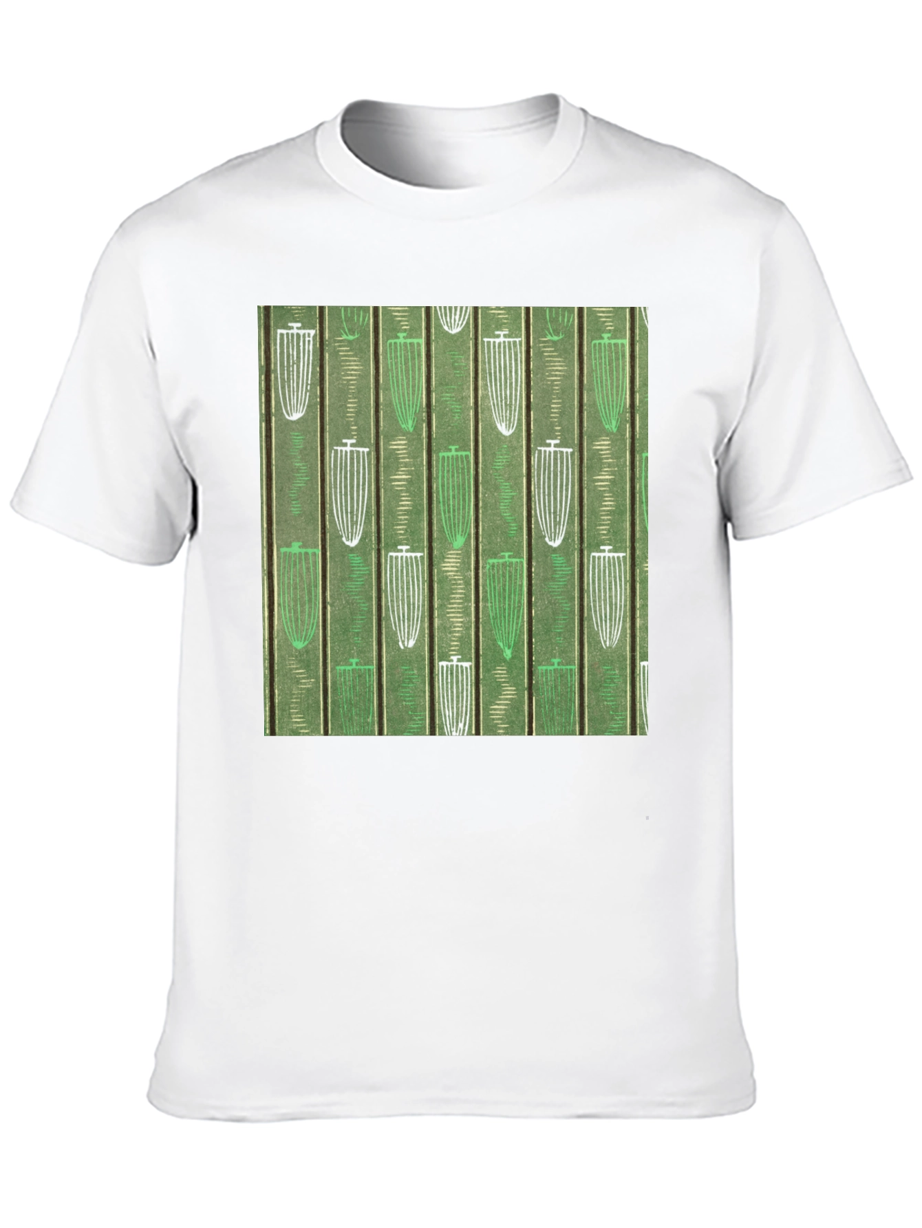Black Green Patterned Graphic Tee view 10