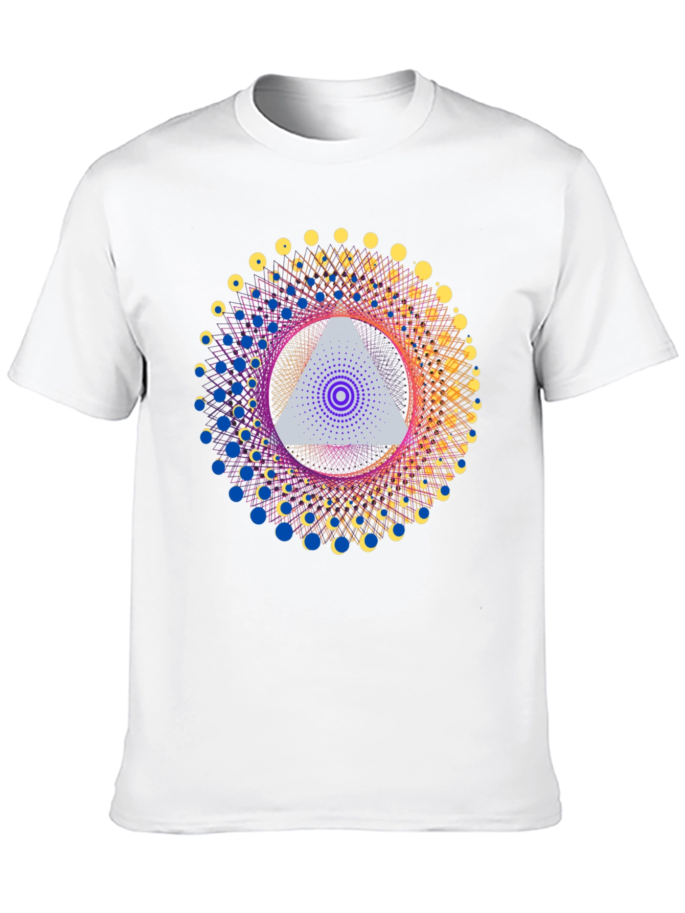 Black Geometric Design T-Shirt - Abstract Triangle Print view 10