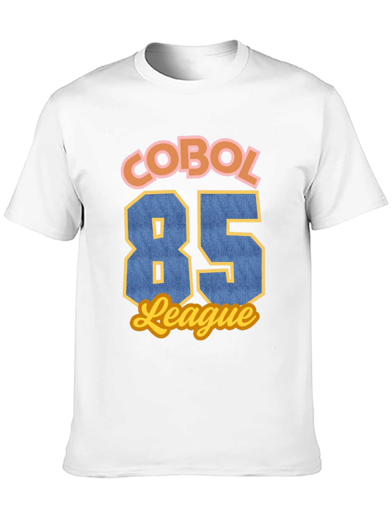 Black COBOL 85 League T-Shirt - Retro Programmer Style view 10