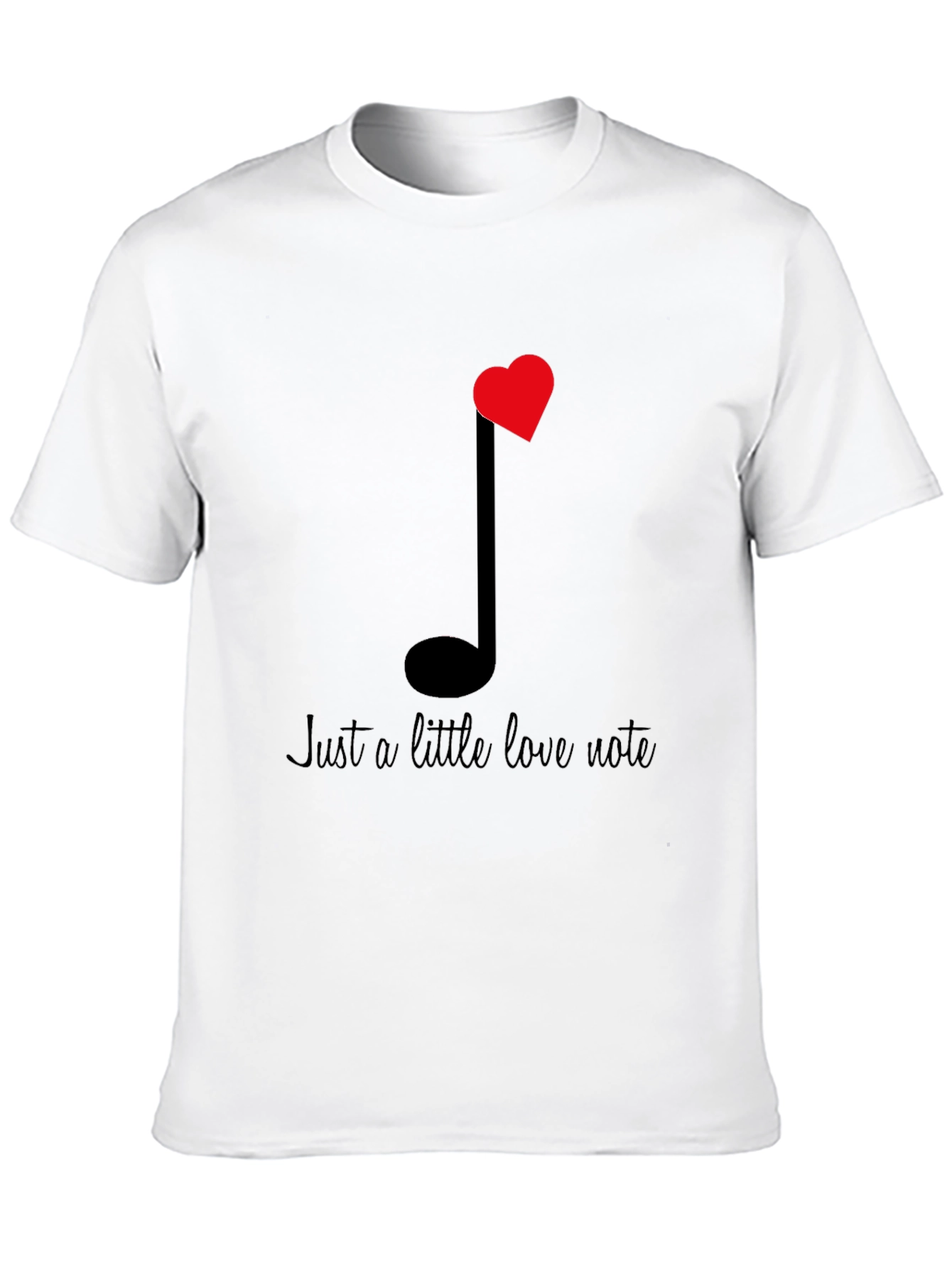 Black Love Note Graphic Tee - Black Cotton T-Shirt view 10