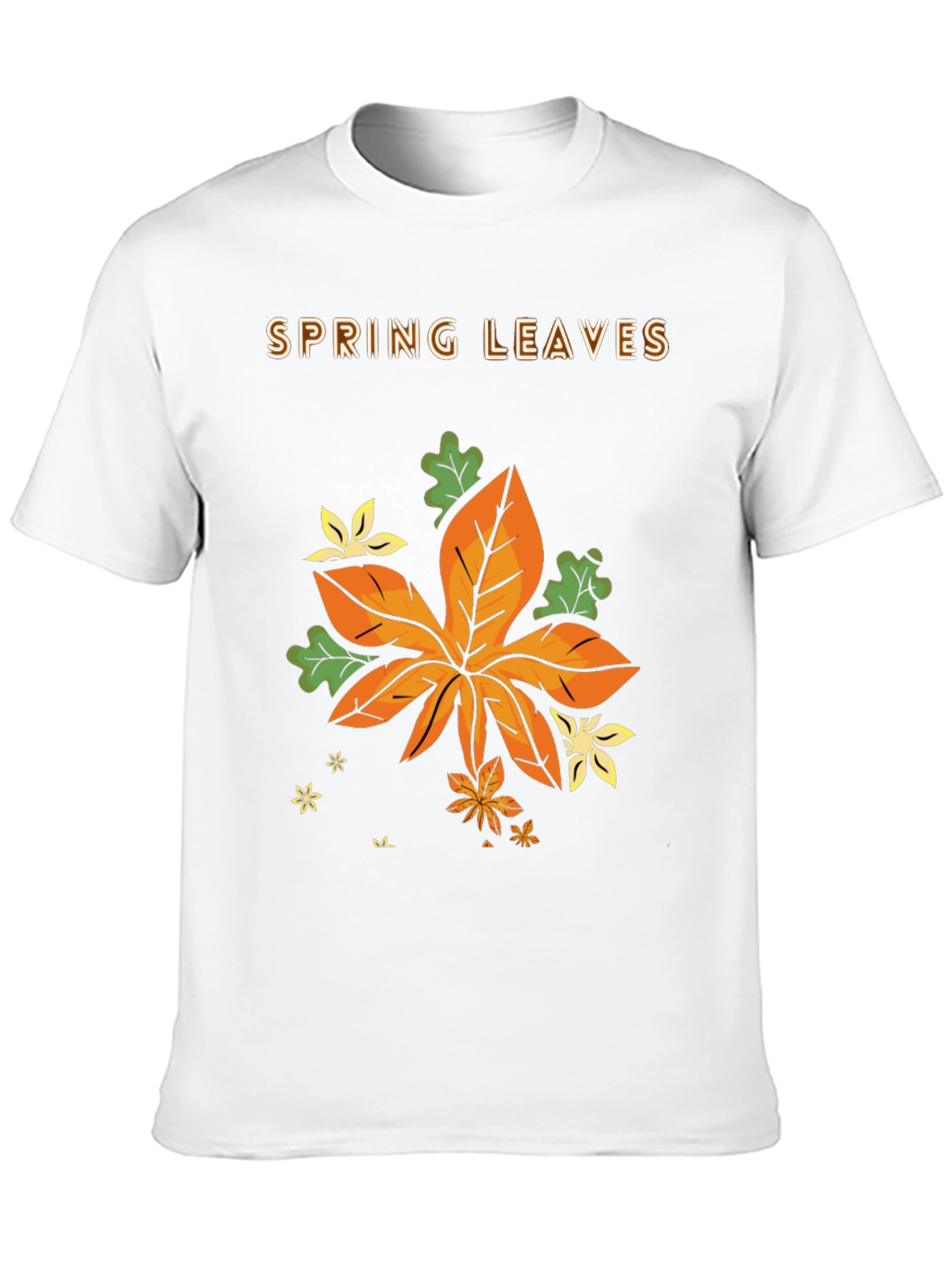 Black Spring Leaves Graphic T-Shirt view 10