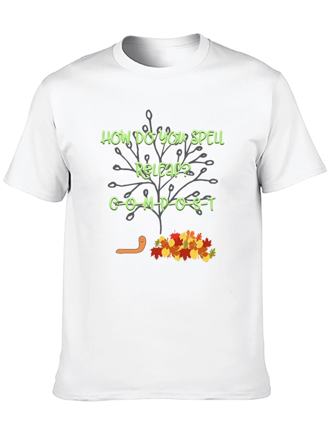 Black How Do You Spell Releaf? Compost T-Shirt view 10