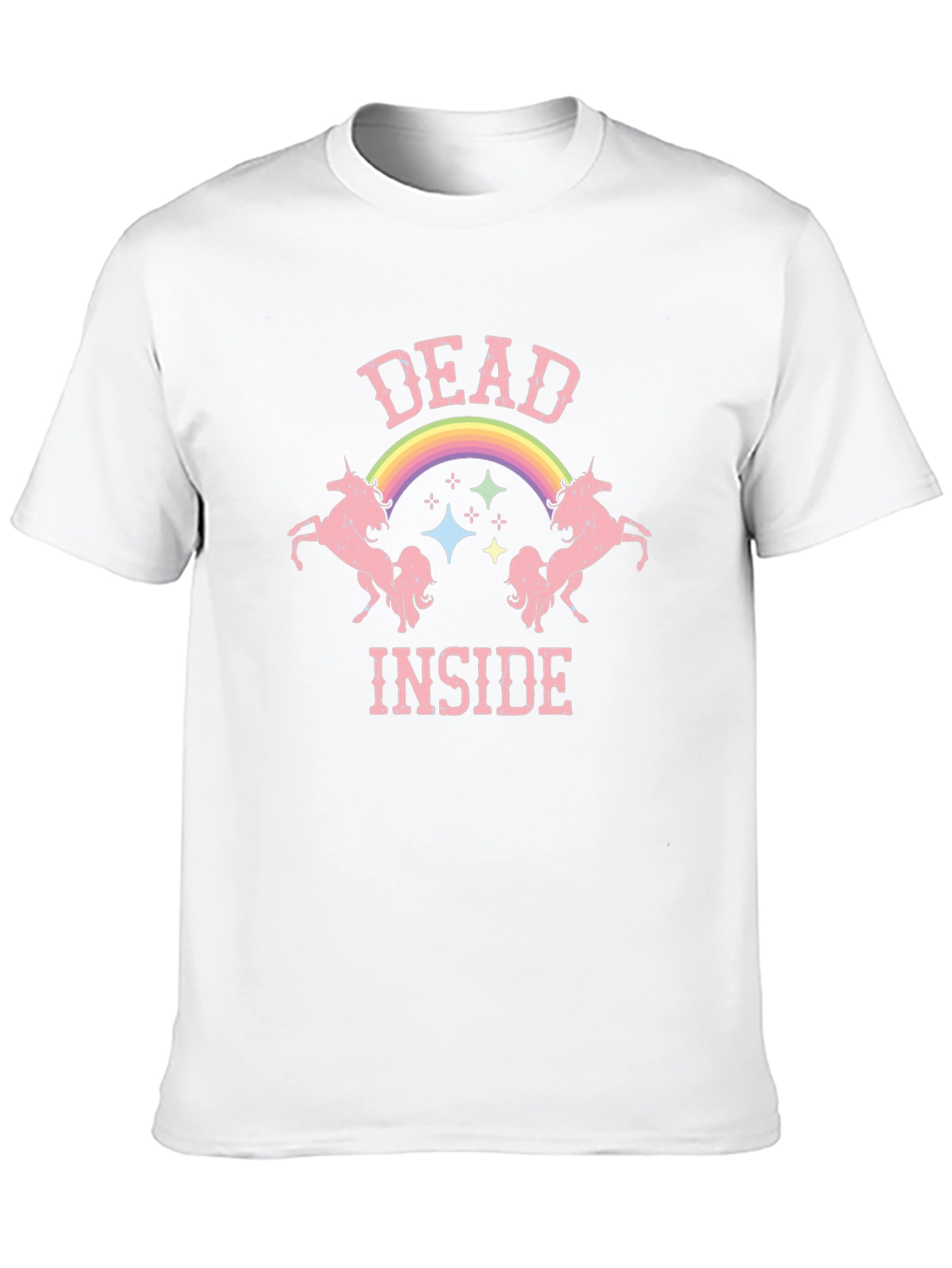 Black Dead Inside Unicorn Graphic Tee - Black Cotton T-Shirt view 10