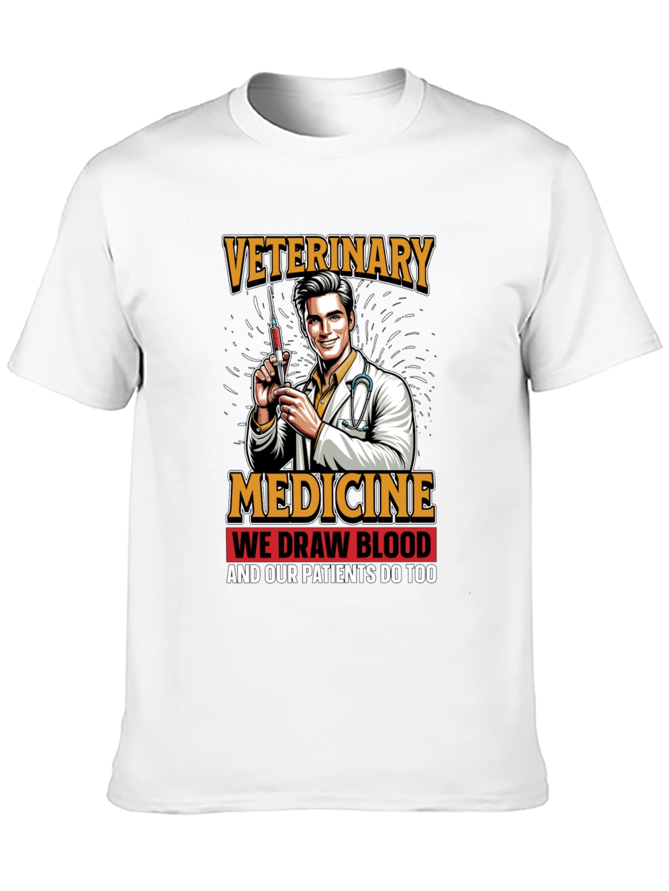 Black Veterinary Medicine We Draw Blood Graphic T-Shirt view 10