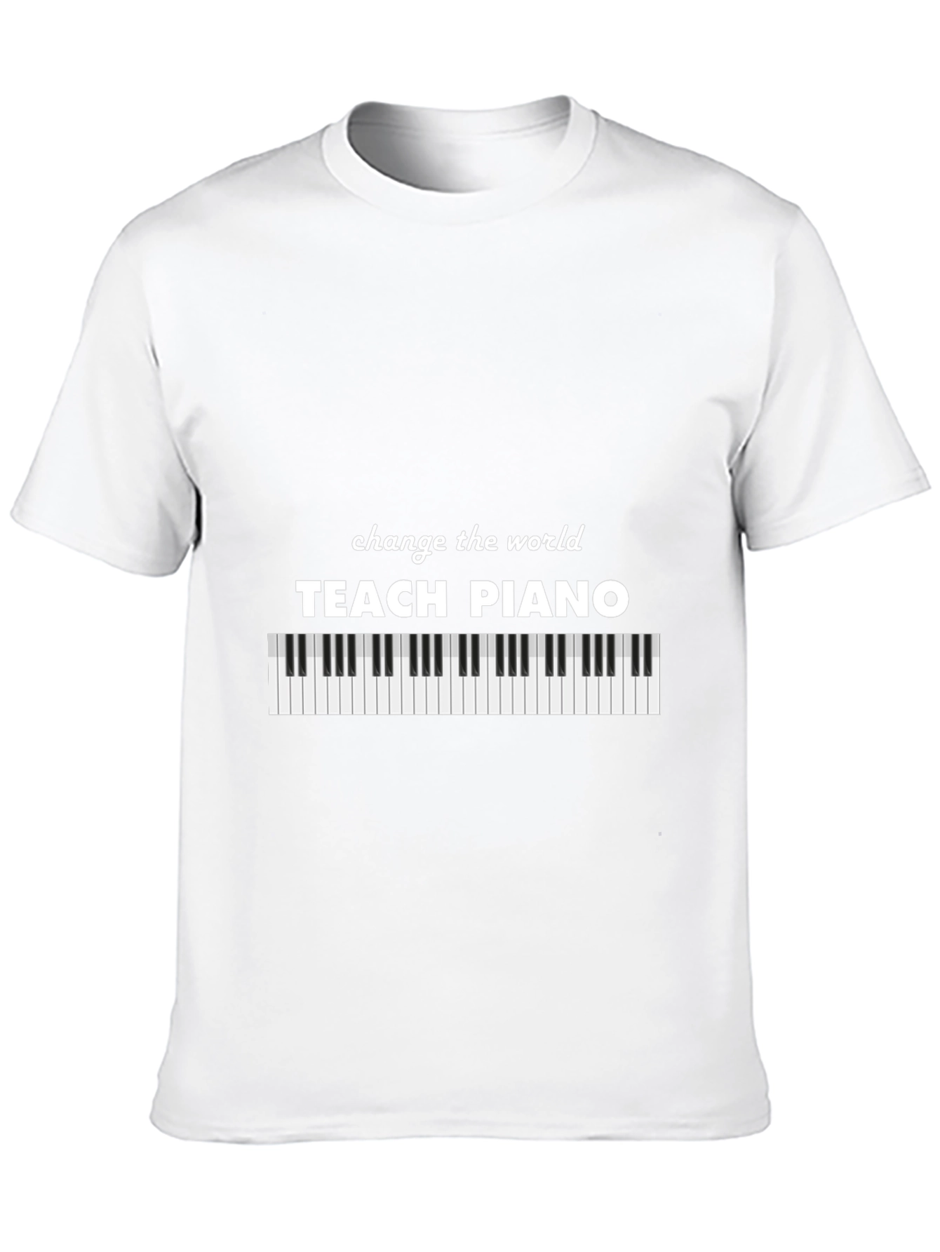 Black Teach Piano T-Shirt - Change the World view 10