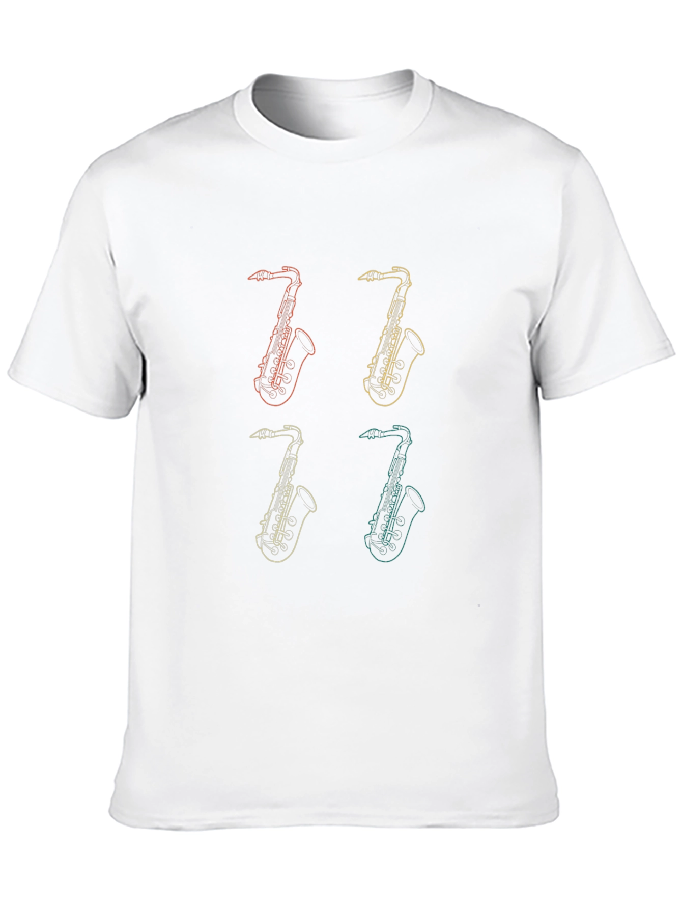 Black Retro Saxophone Graphic Tee - Black Unisex T-Shirt view 10