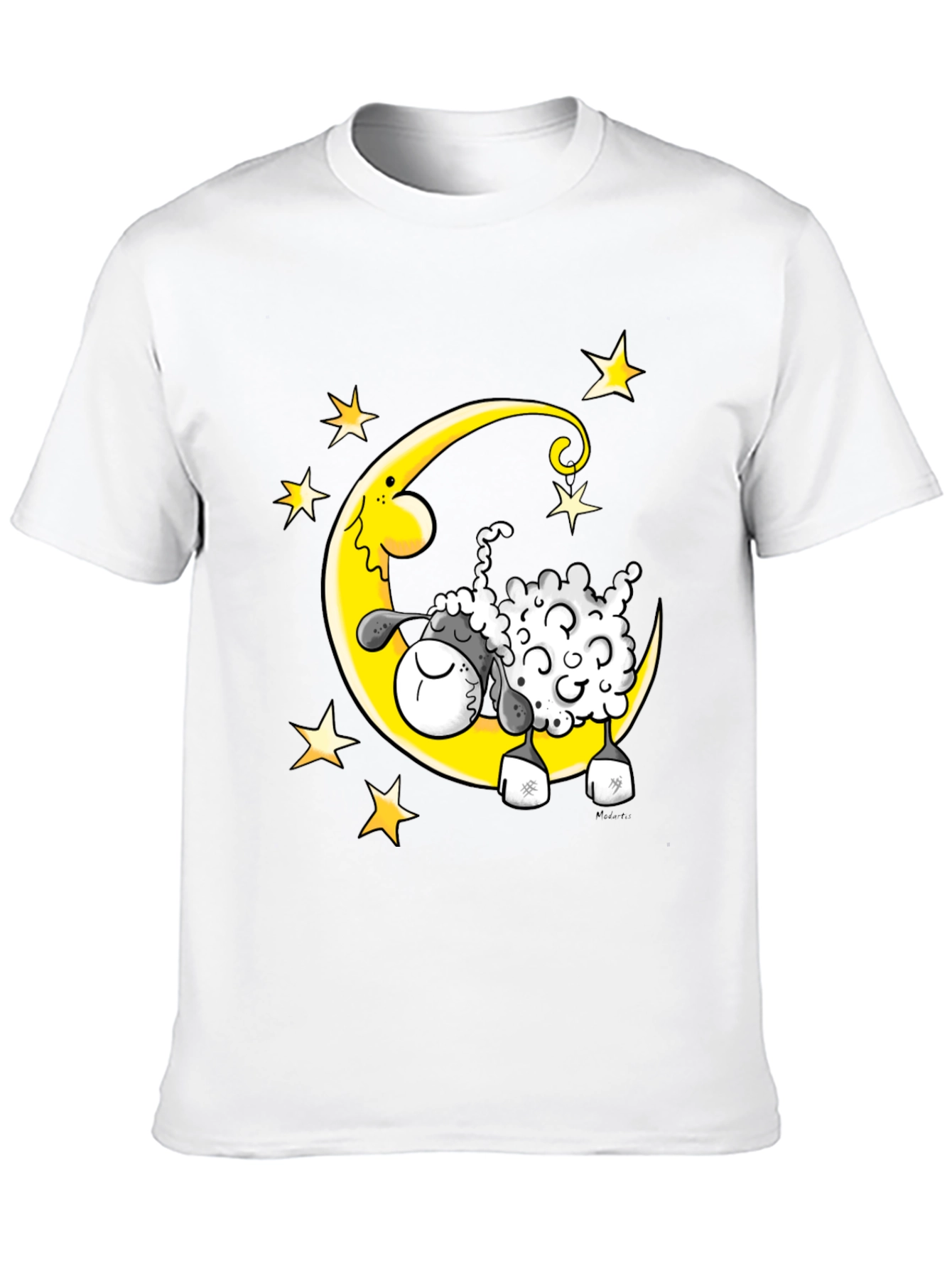 Black Dreamy Sheep T-Shirt - Moon and Stars Graphic Tee view 10
