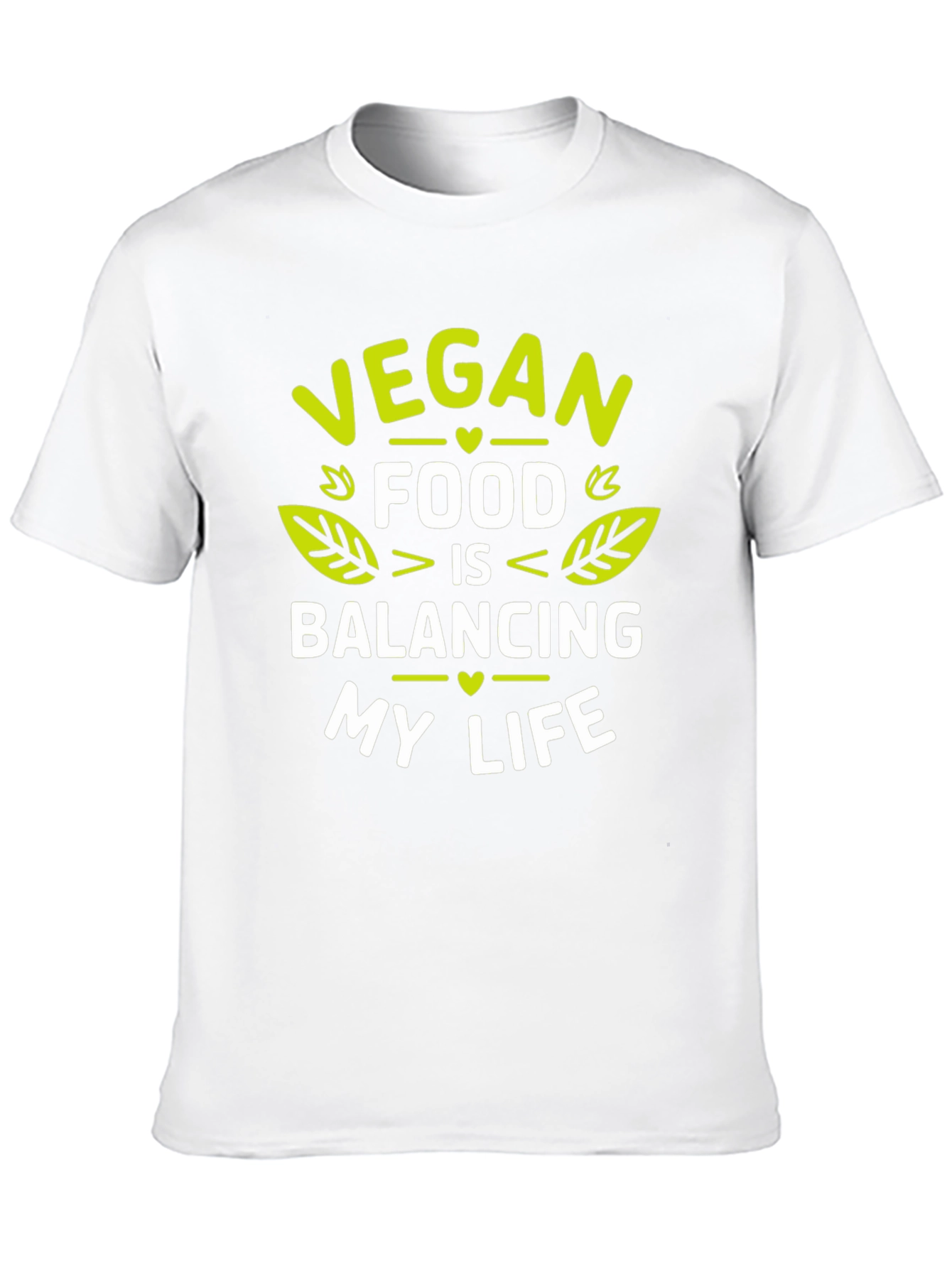 Black Vegan Food Balancing Life Graphic T-Shirt view 10