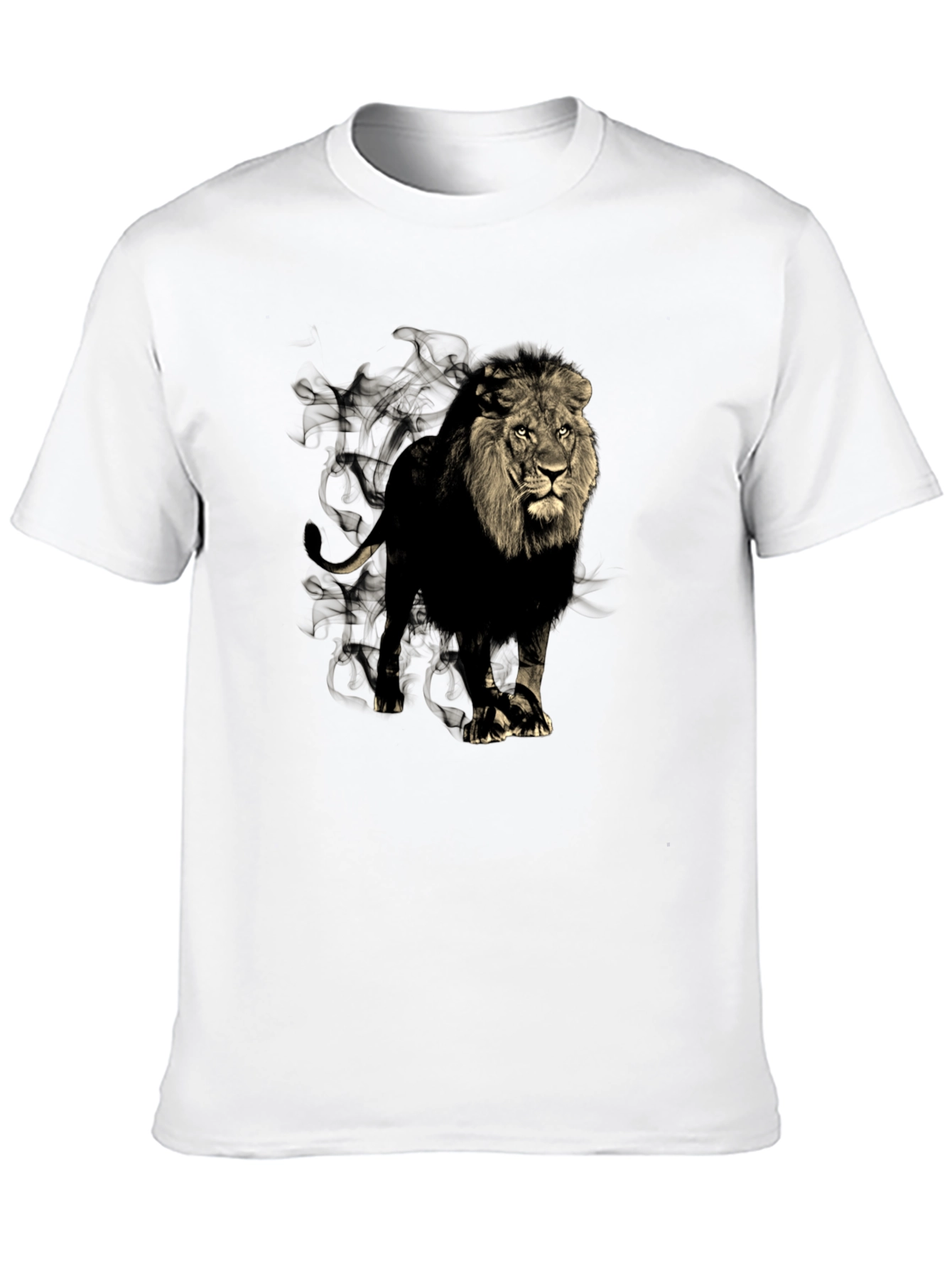 Black Lion Graphic Print Men's Black T-Shirt view 10