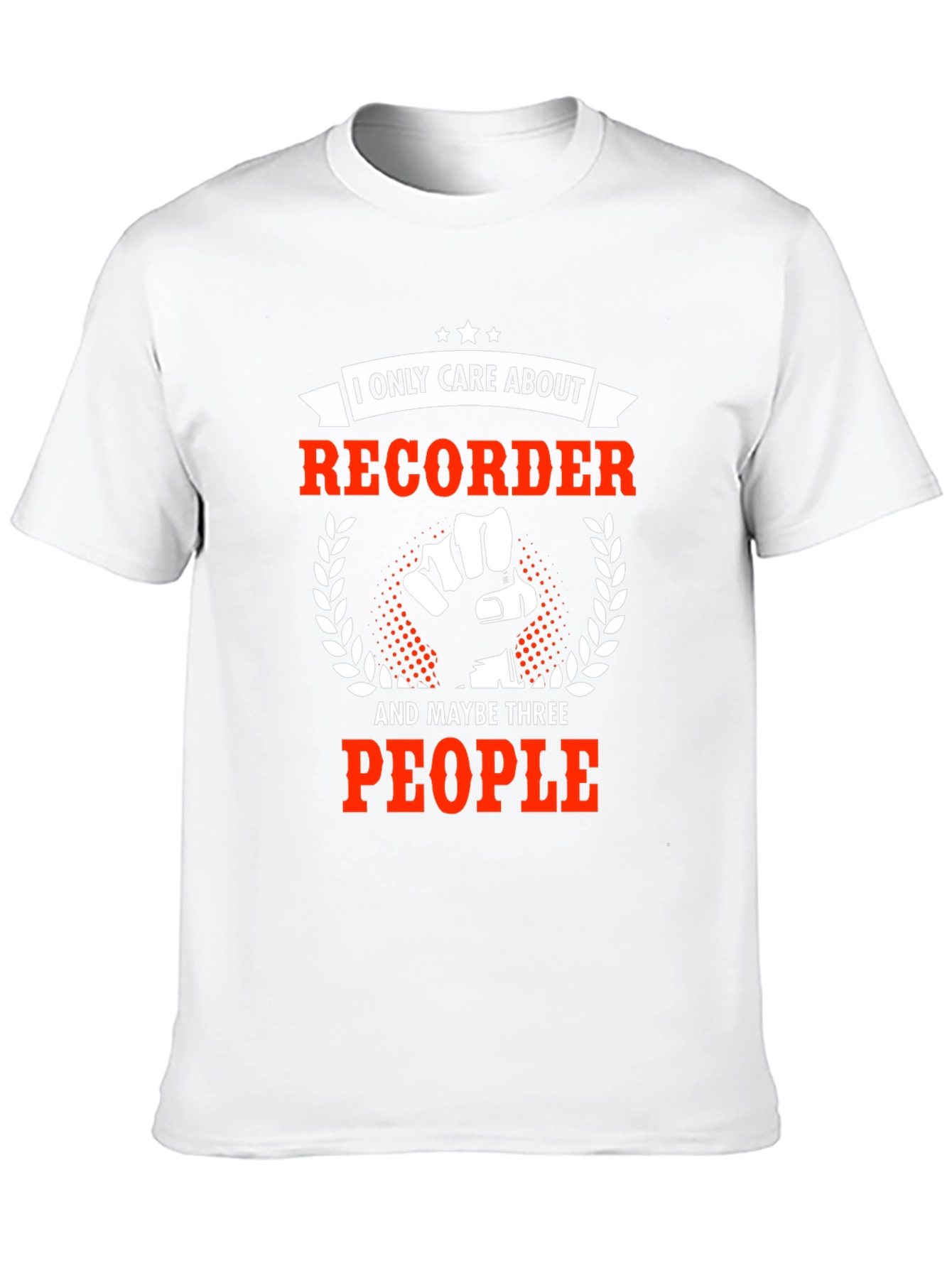 Black I Only Care About Recorder T-Shirt view 10