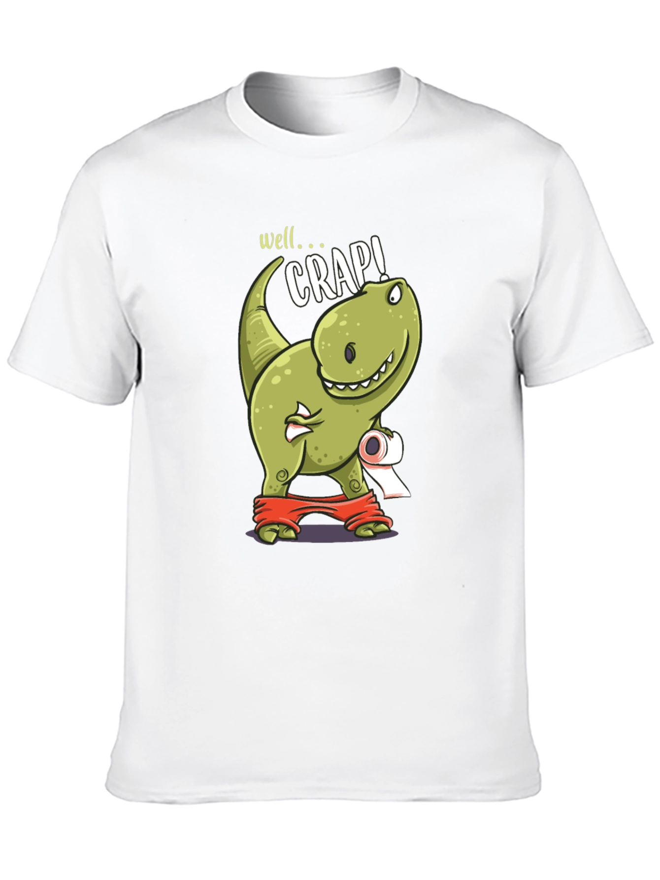 Black Dino Crap Graphic T-Shirt Funny T-Rex Toilet Humor Tee view 10