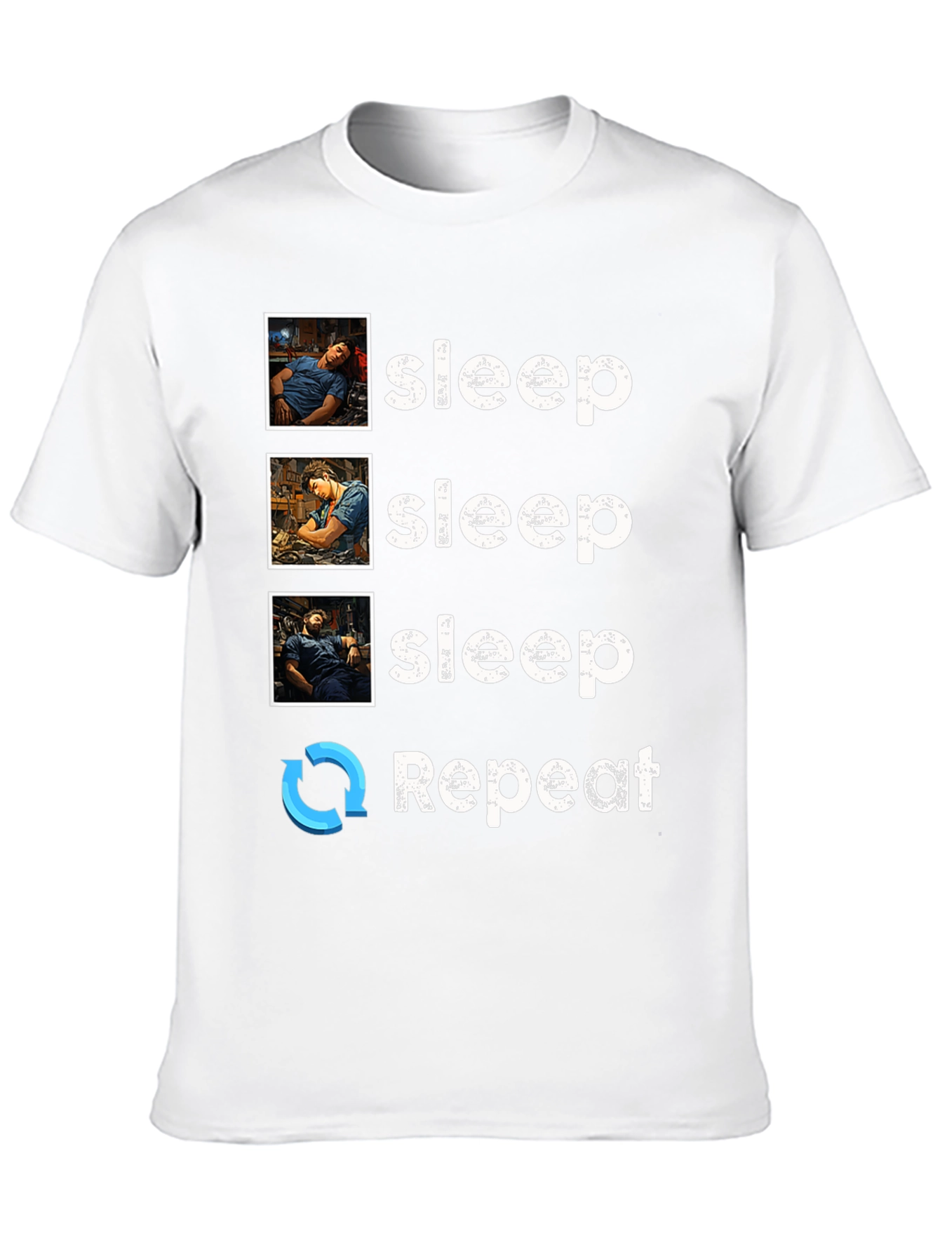 Black Sleep Technician T-Shirt - Sleep Repeat view 10