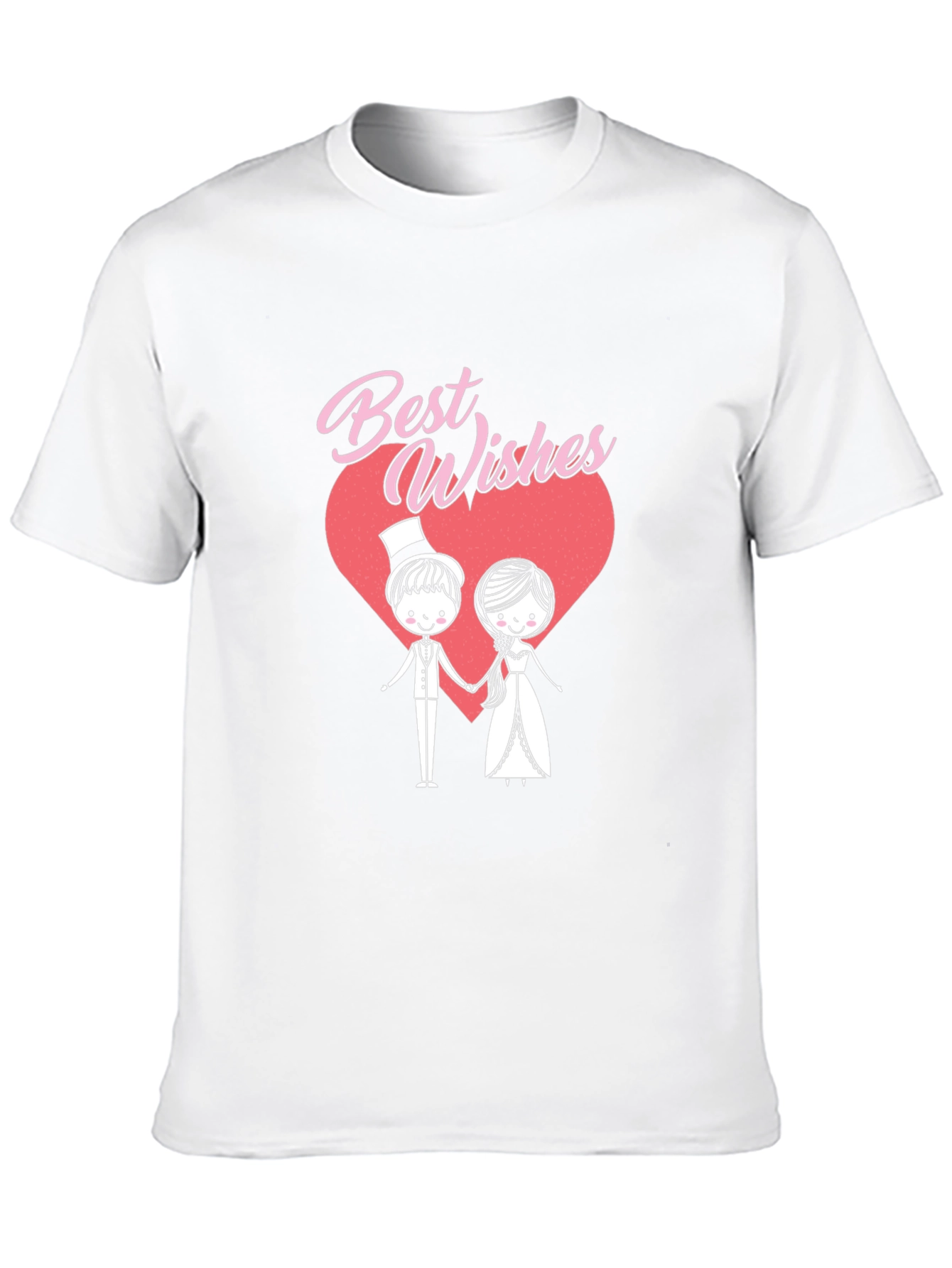 Black Best Wishes Wedding Couple Graphic T-Shirt view 10