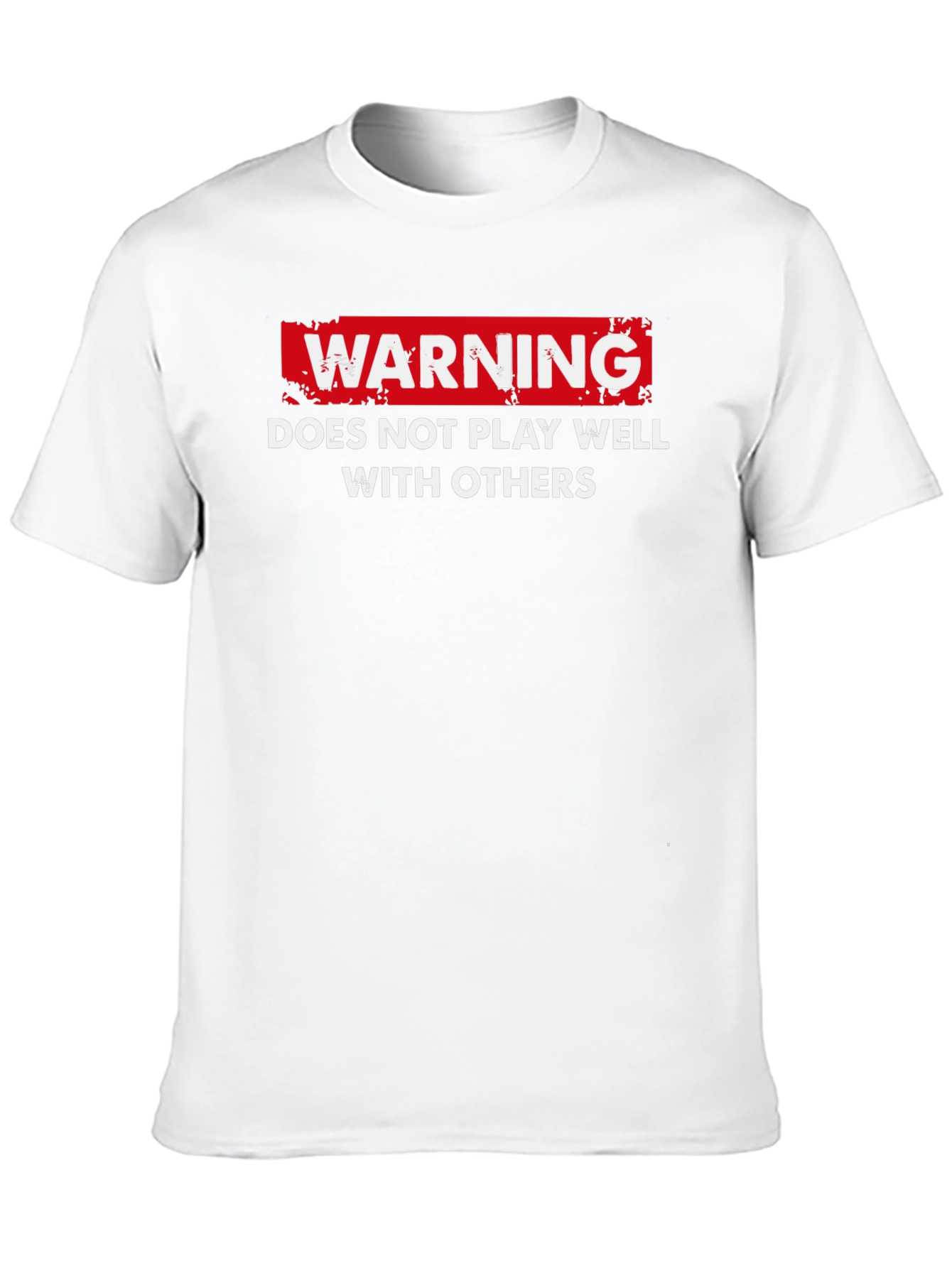 Black Warning: Does Not Play Well With Others T-Shirt view 10