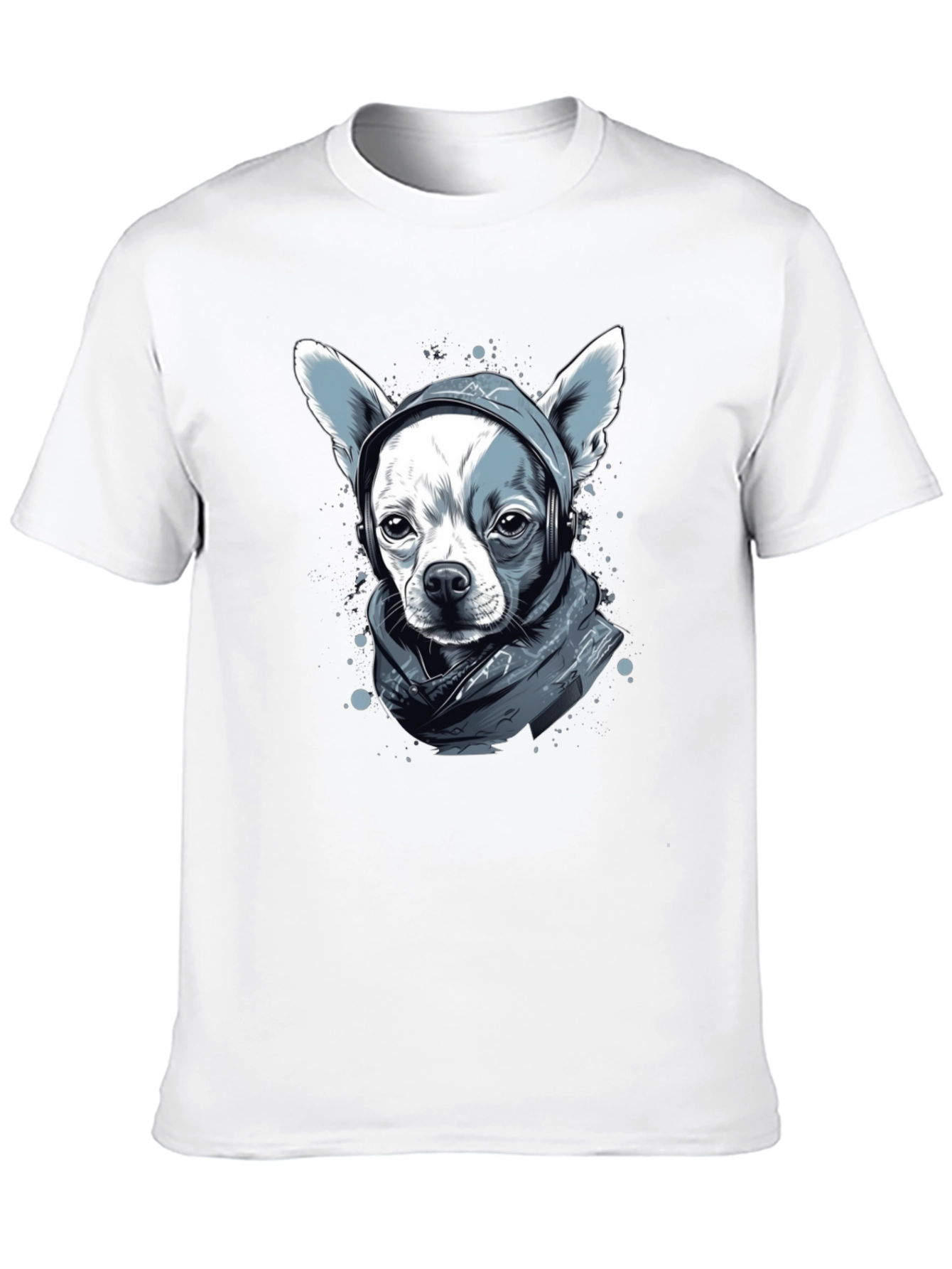 Black Dog with Headphones Graphic Tee view 10