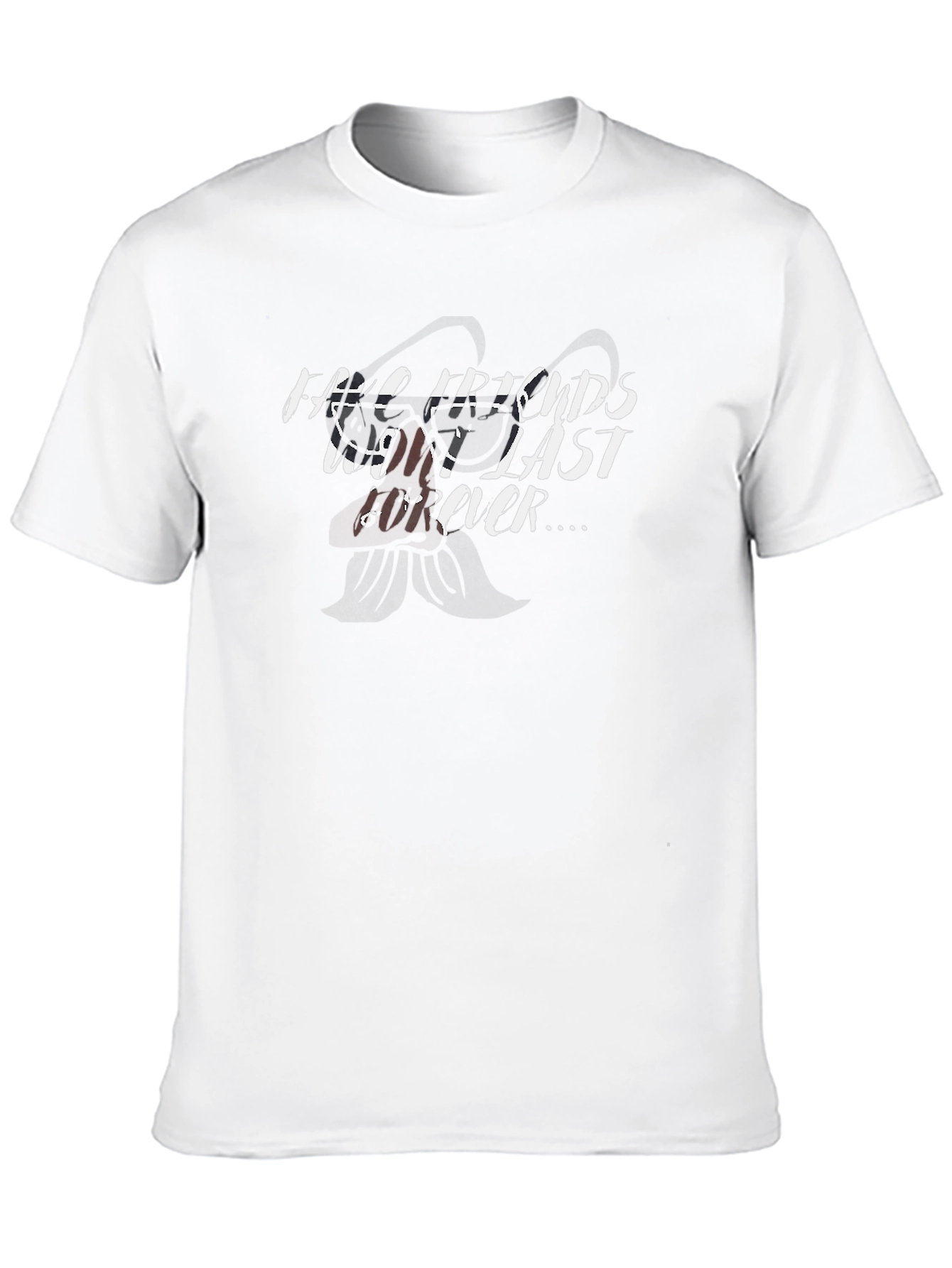 Black Men's Black T-Shirt: Fake Friends Don't Last Forever view 10