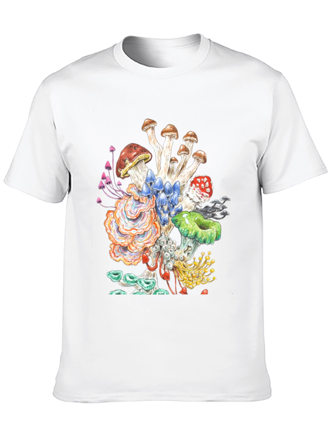 Black Mushroom Graphic Tee - Funky Nature Shirt view 10