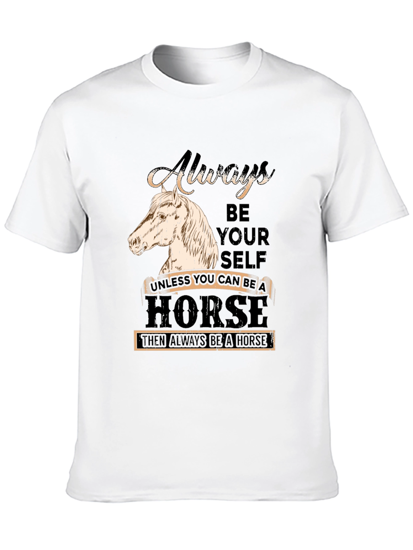 Black Always Be Yourself Horse Graphic T-Shirt view 10