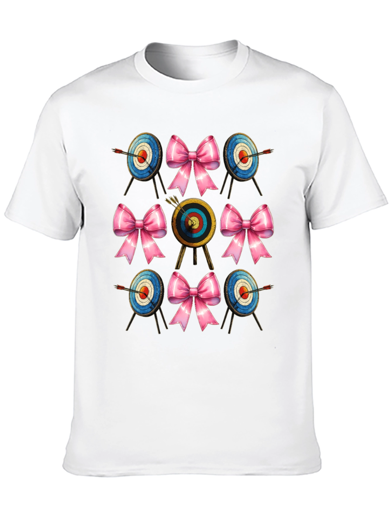 Black Archery Target & Bow T-Shirt view 10