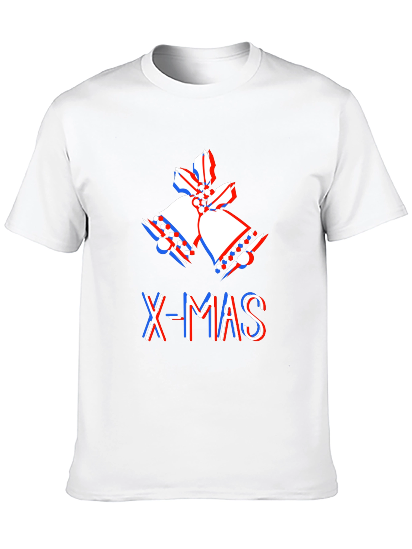 Black X-MAS Bell 3D Effect Graphic Black T-Shirt view 10