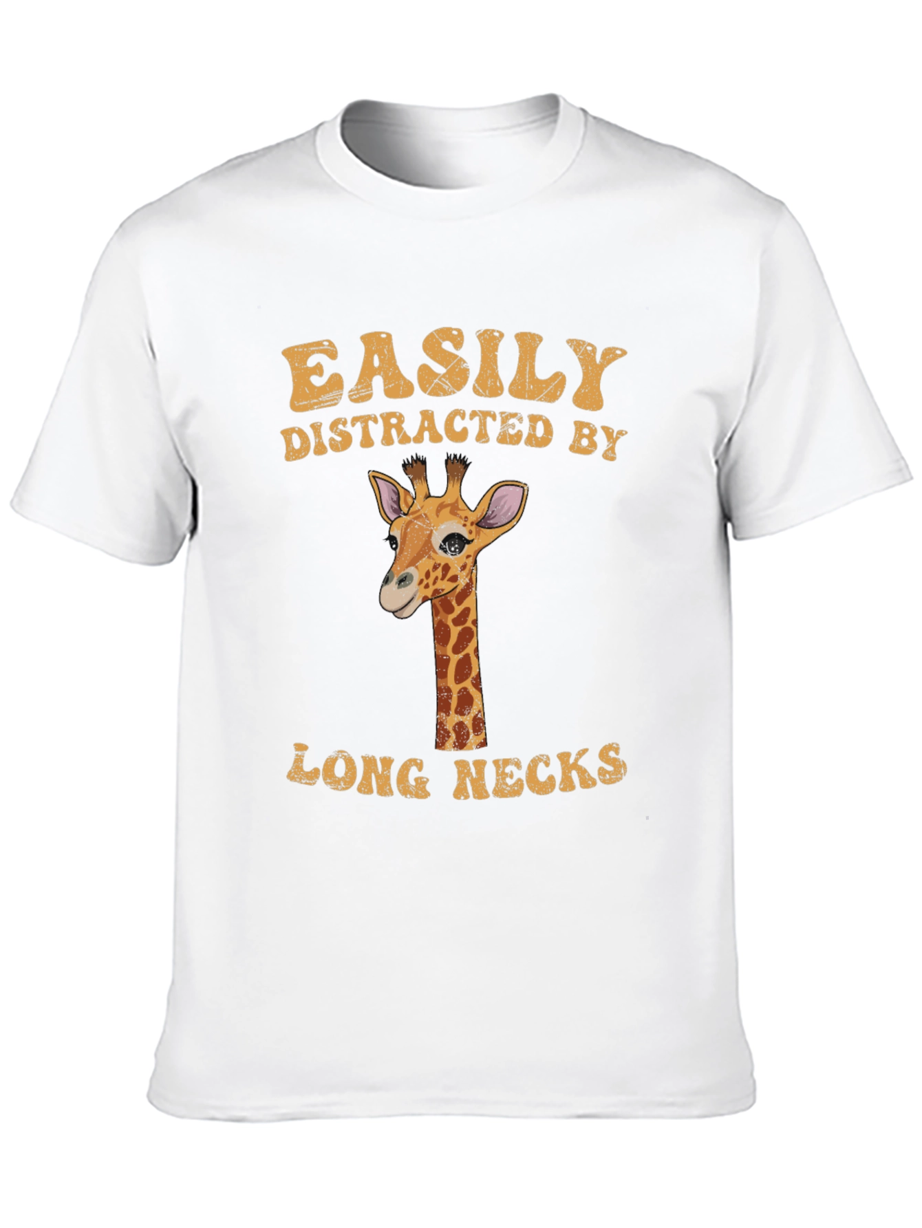 Black Easily Distracted by Long Necks Giraffe T-Shirt view 10