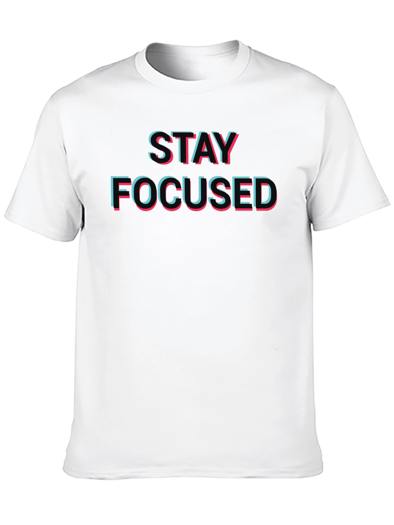 Black Stay Focused T-Shirt - Eye-Catching 3D Style Design view 10