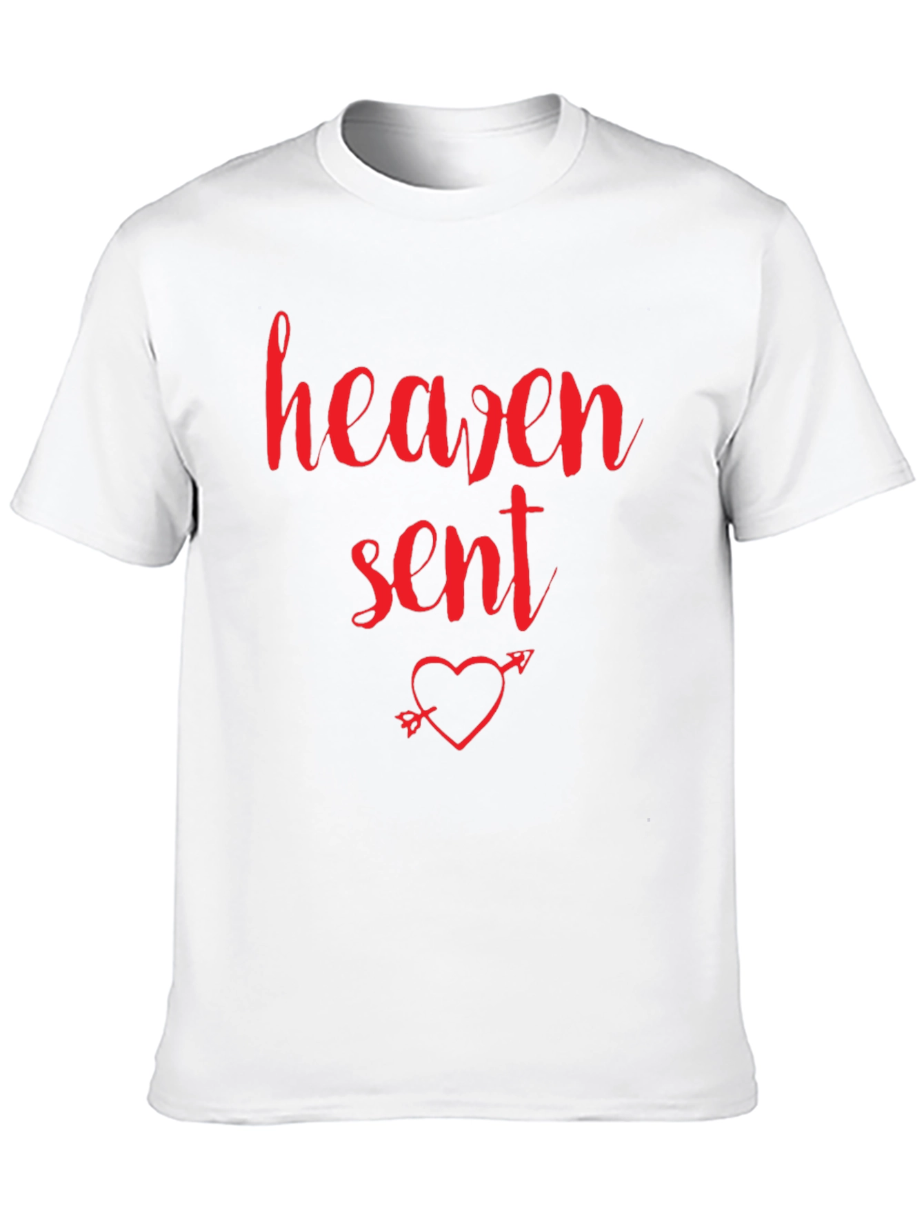 Black Heaven Sent Heart T-Shirt - Black Crew Neck Tee view 10