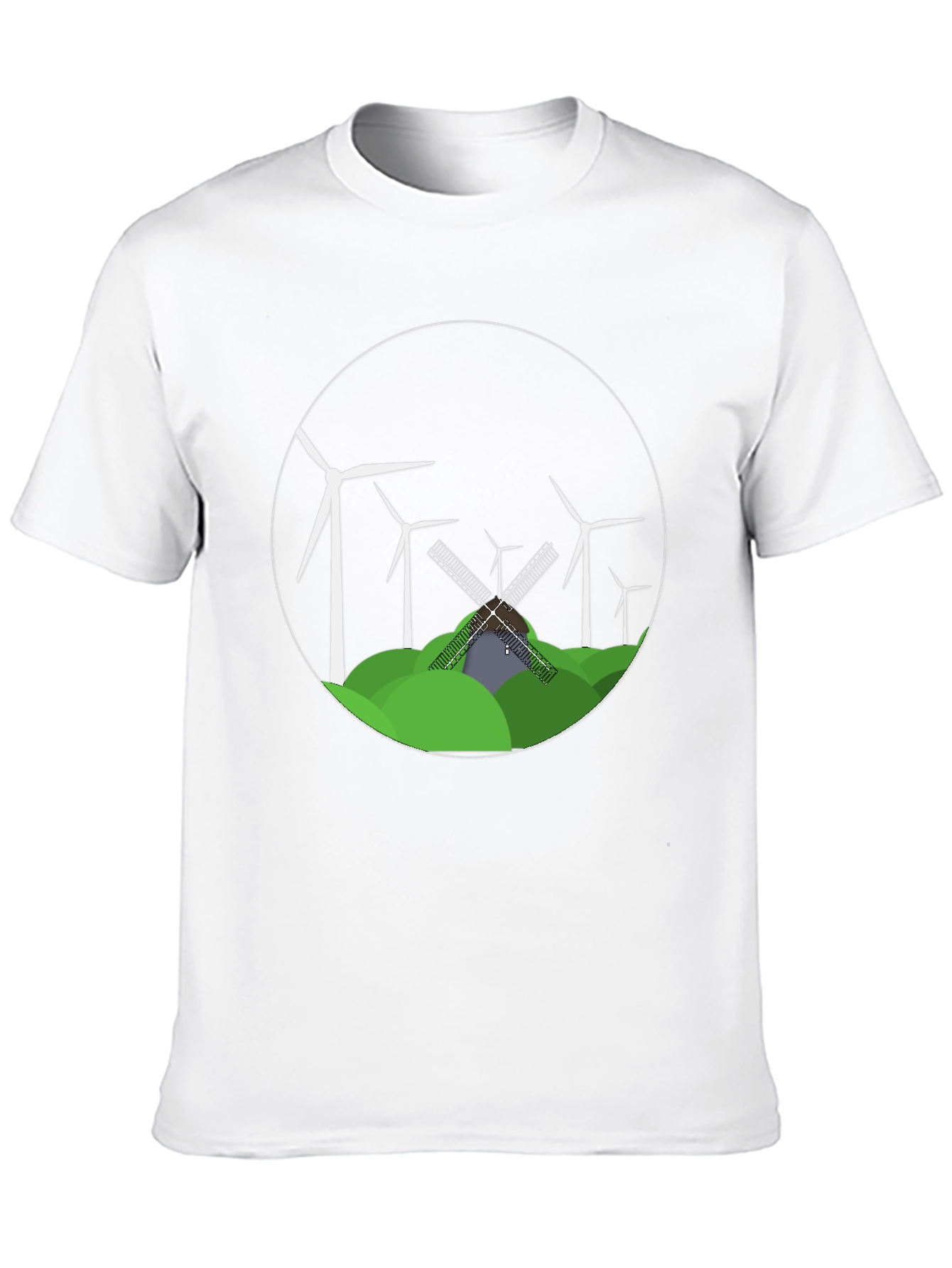Black Windmill & Turbine Graphic Tee view 10