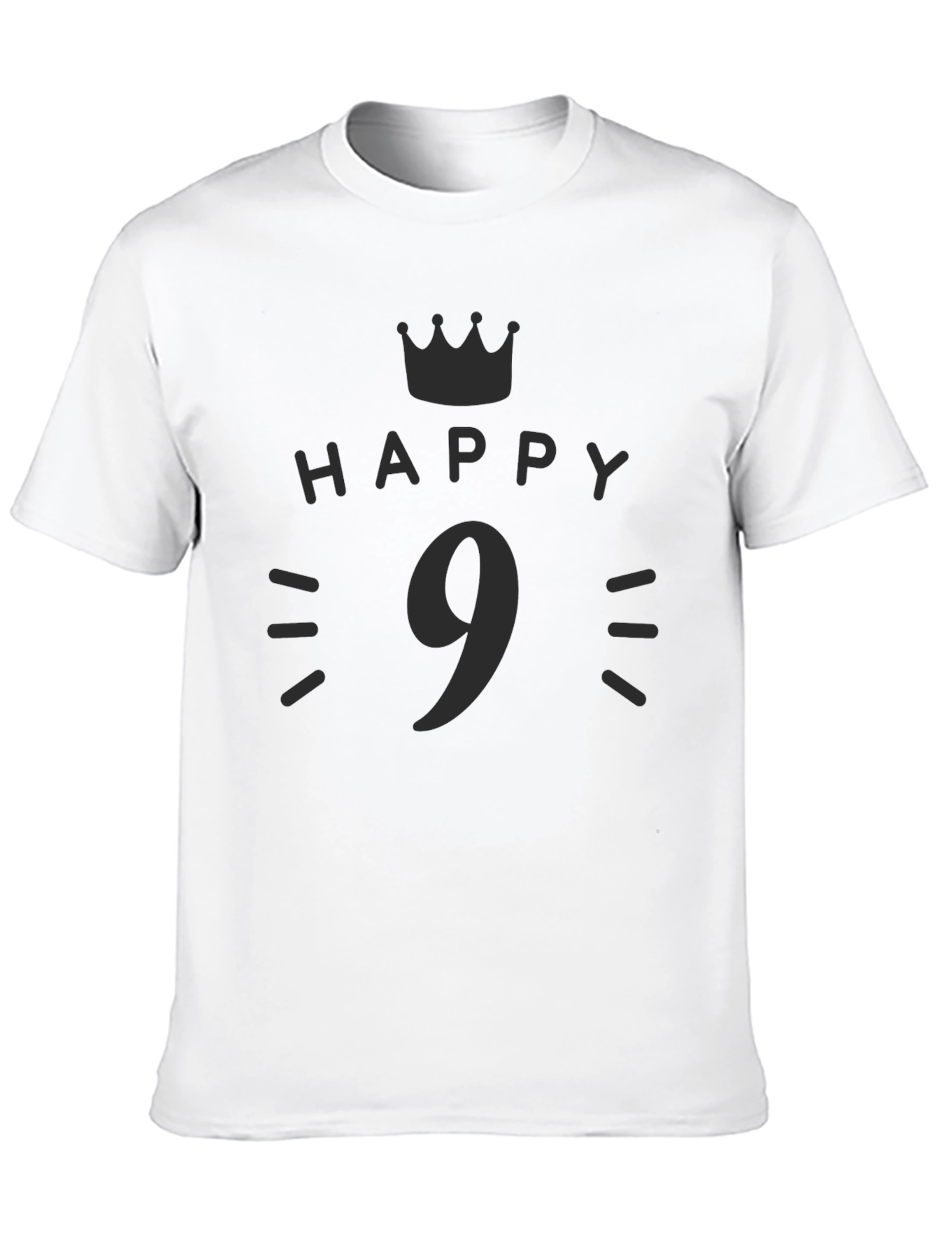 Black Happy 9th Birthday Black T-Shirt view 10