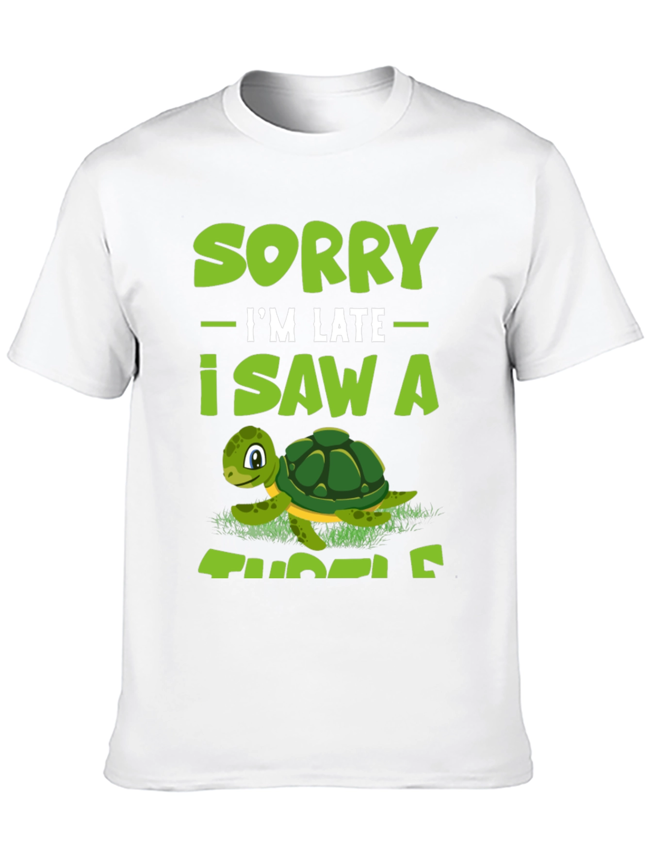 Black Sorry I'm Late I Saw A Turtle T-Shirt view 10