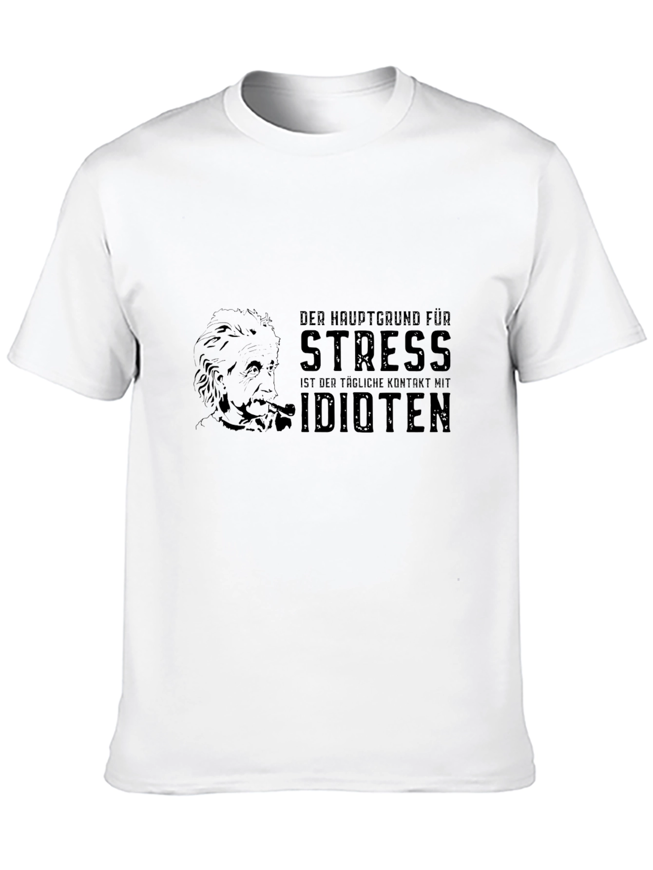 Black Stress Idiot Humor Graphic T-Shirt view 10