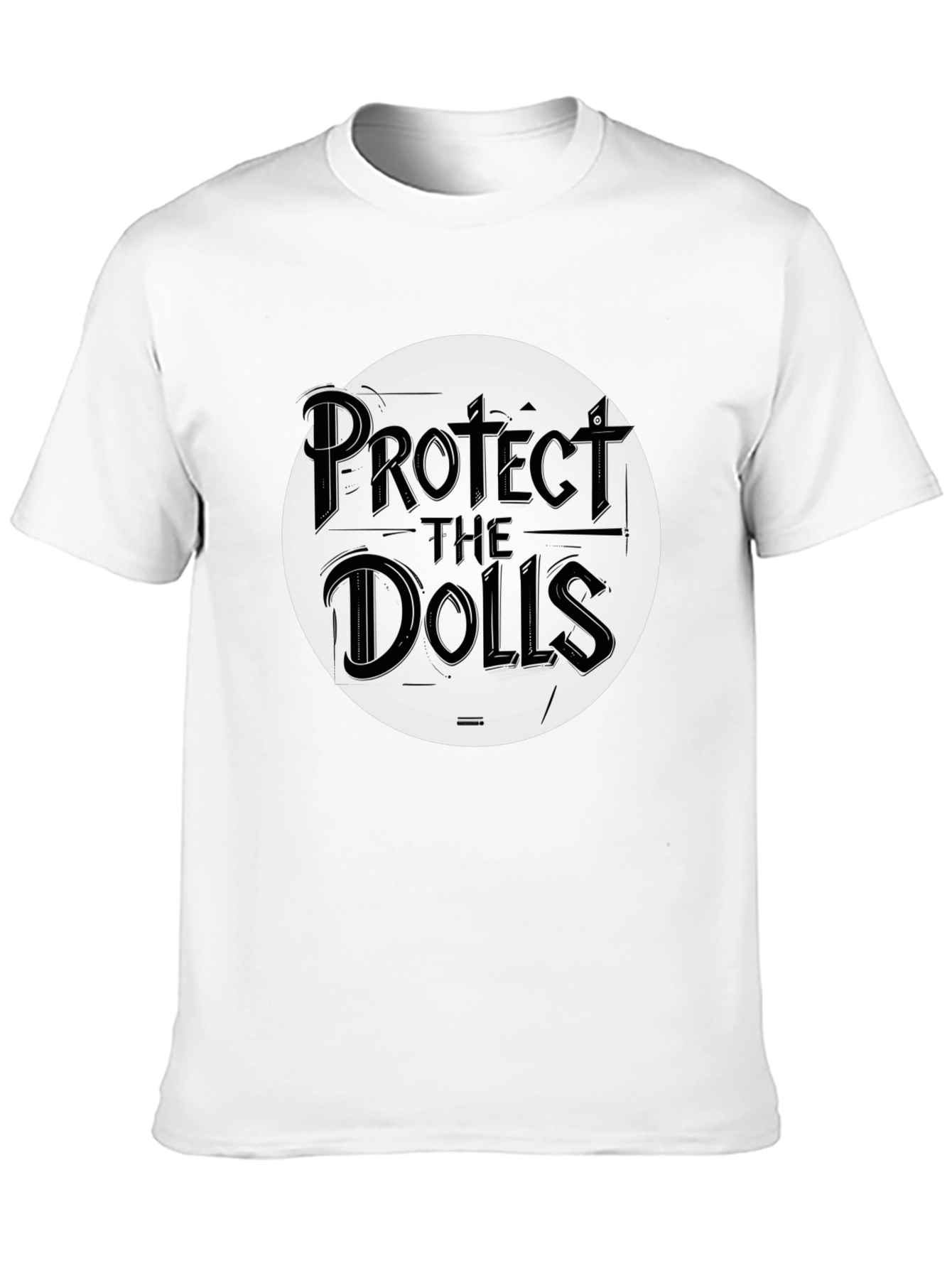 Black Protect the Dolls Graphic Tee - Black Crew Neck T-Shirt view 10