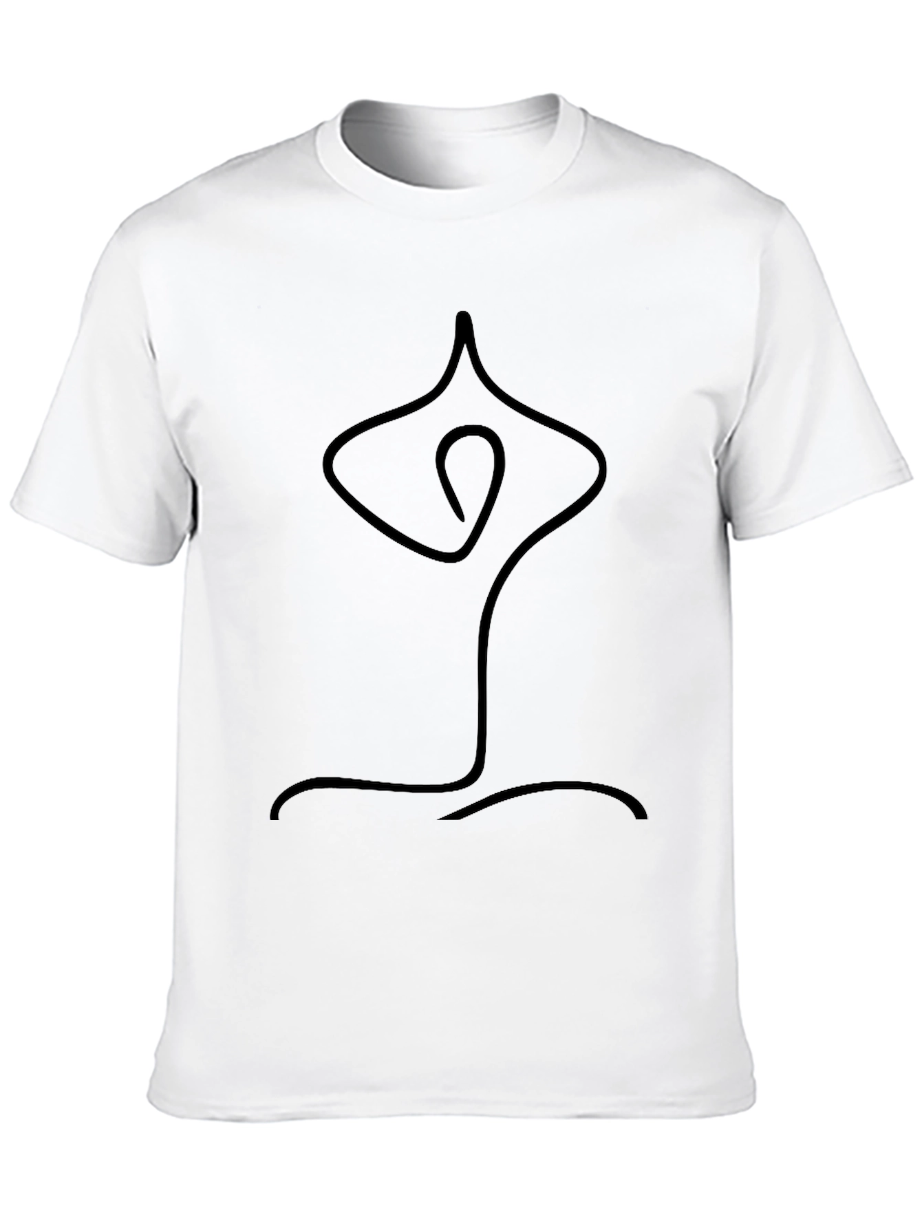 Black Yoga Pose Outline Black T-Shirt view 10