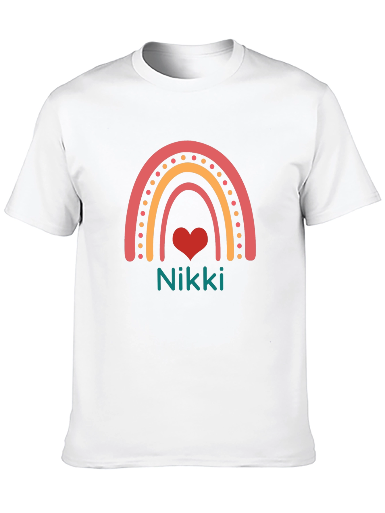 Black Nikki Rainbow Heart Tee - Custom Name Shirt view 10