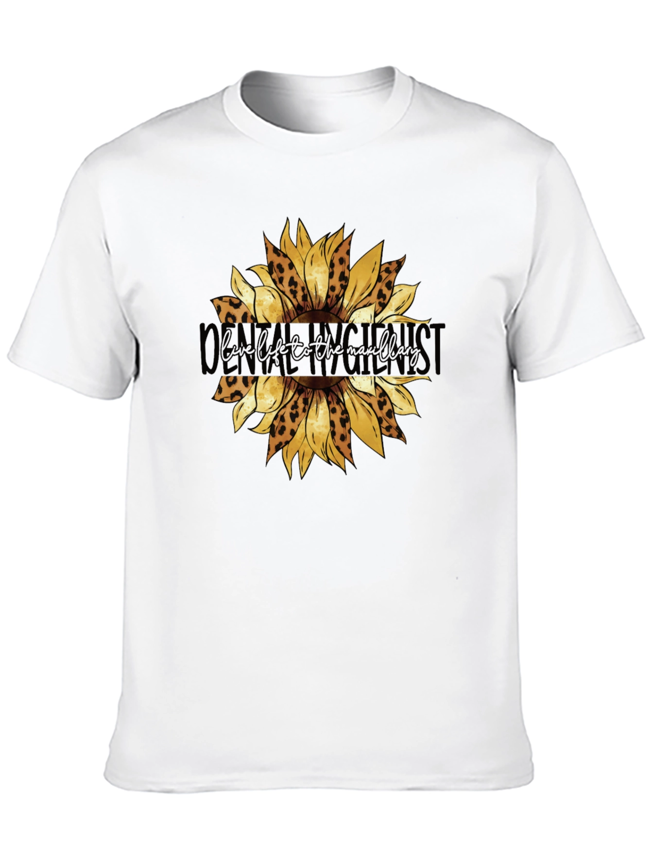 Black Dental Hygienist Sunflower T-Shirt view 10
