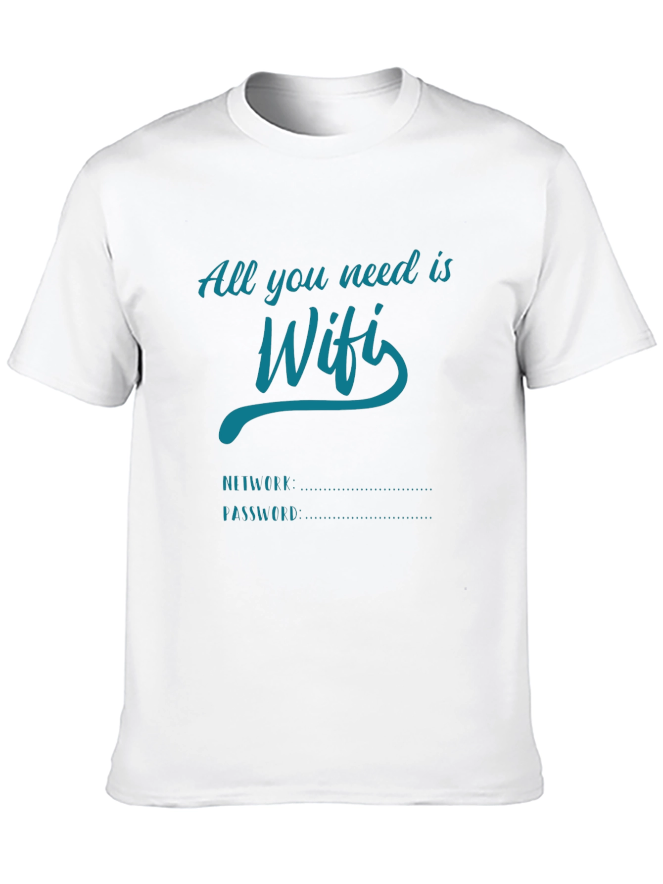 Black WiFi Network Password T-Shirt view 10