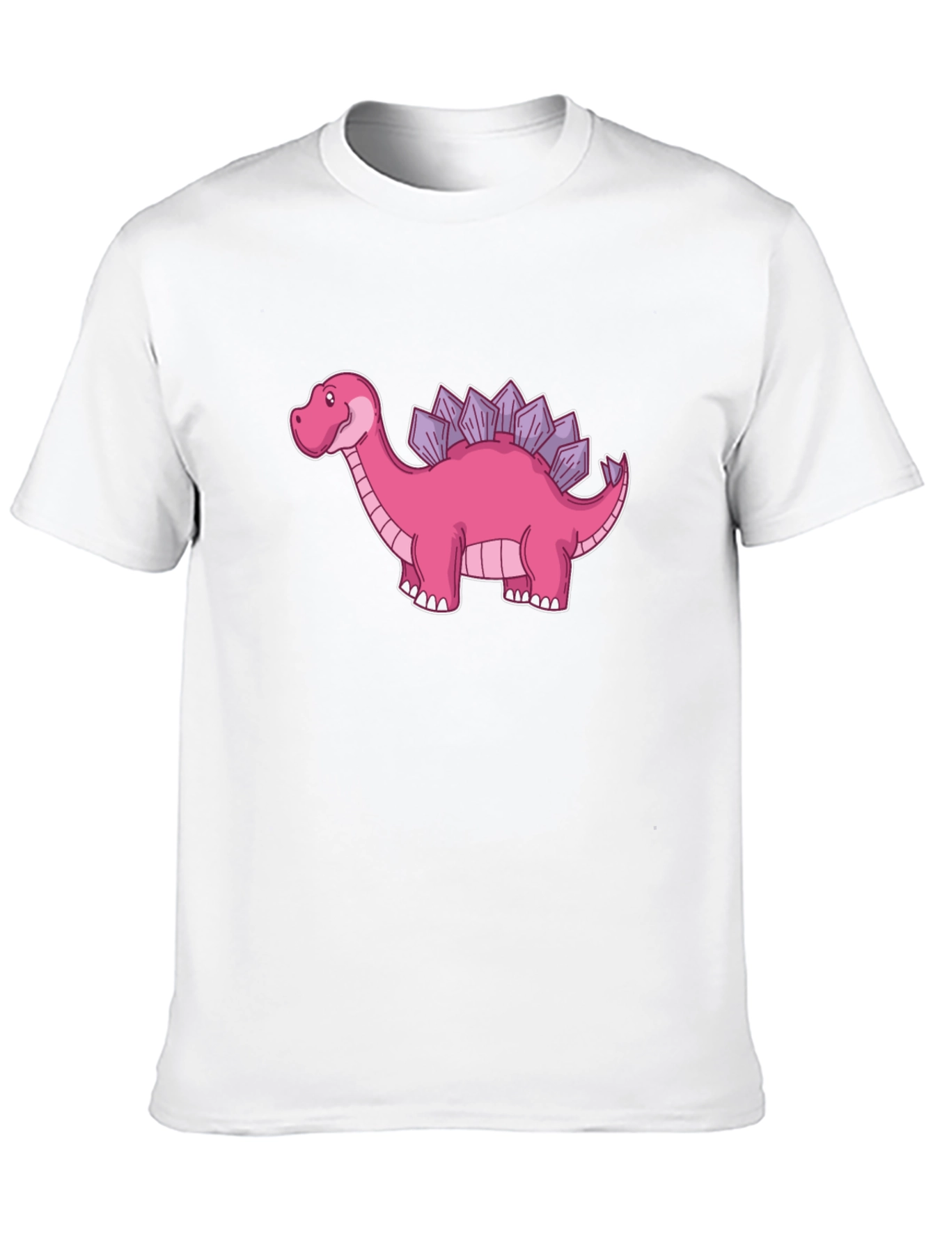 Black Dino T-Shirt - Pink Stegosaurus Graphic Tee view 10