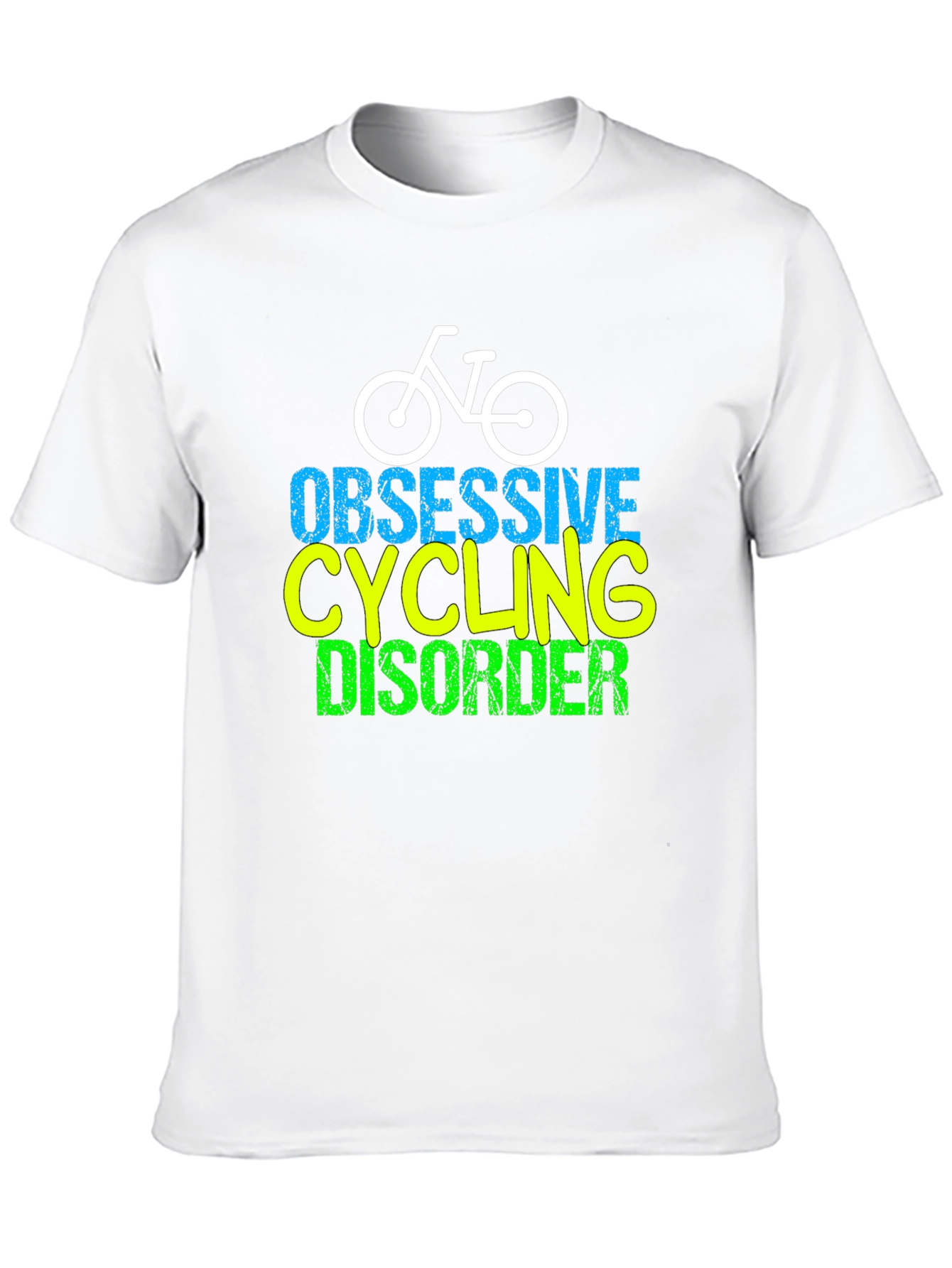 Black Obsessive Cycling Disorder Graphic T-Shirt view 10