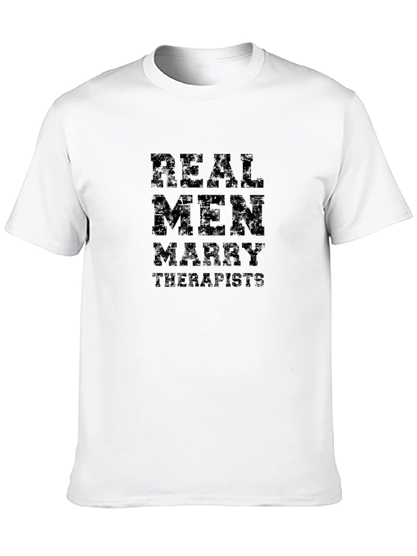 Black Real Men Marry Therapists T-Shirt - Funny Graphic Tee view 10