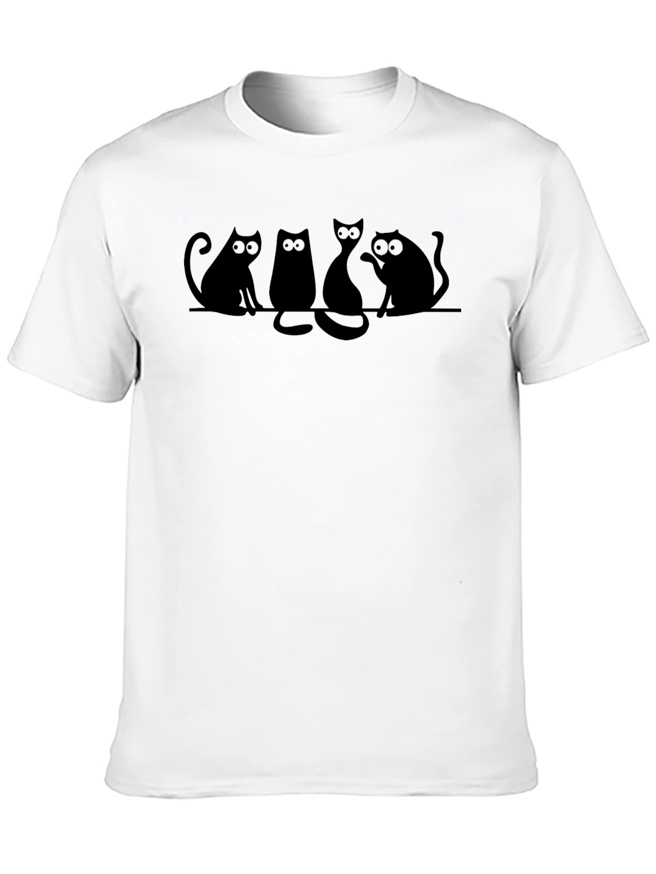 Black Black Cat Silhouette Graphic Tee - Unisex view 10