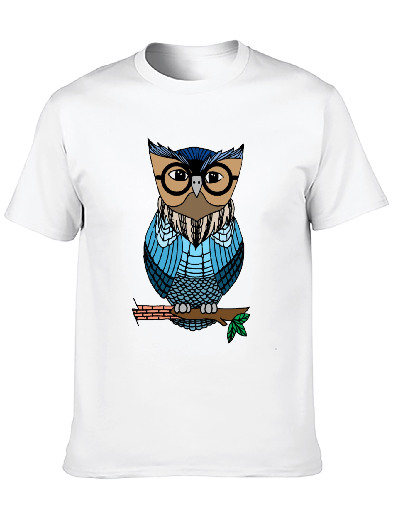 Black Cool Owl Graphic Tee - Unisex Black T-Shirt view 10