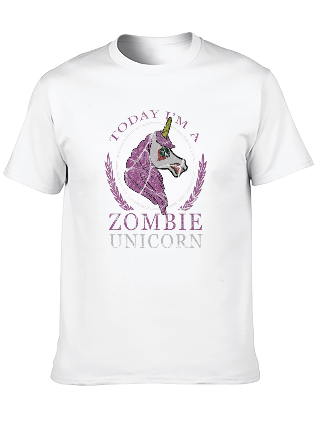 Black Zombie Unicorn Graphic T-Shirt - Halloween Ready! view 10