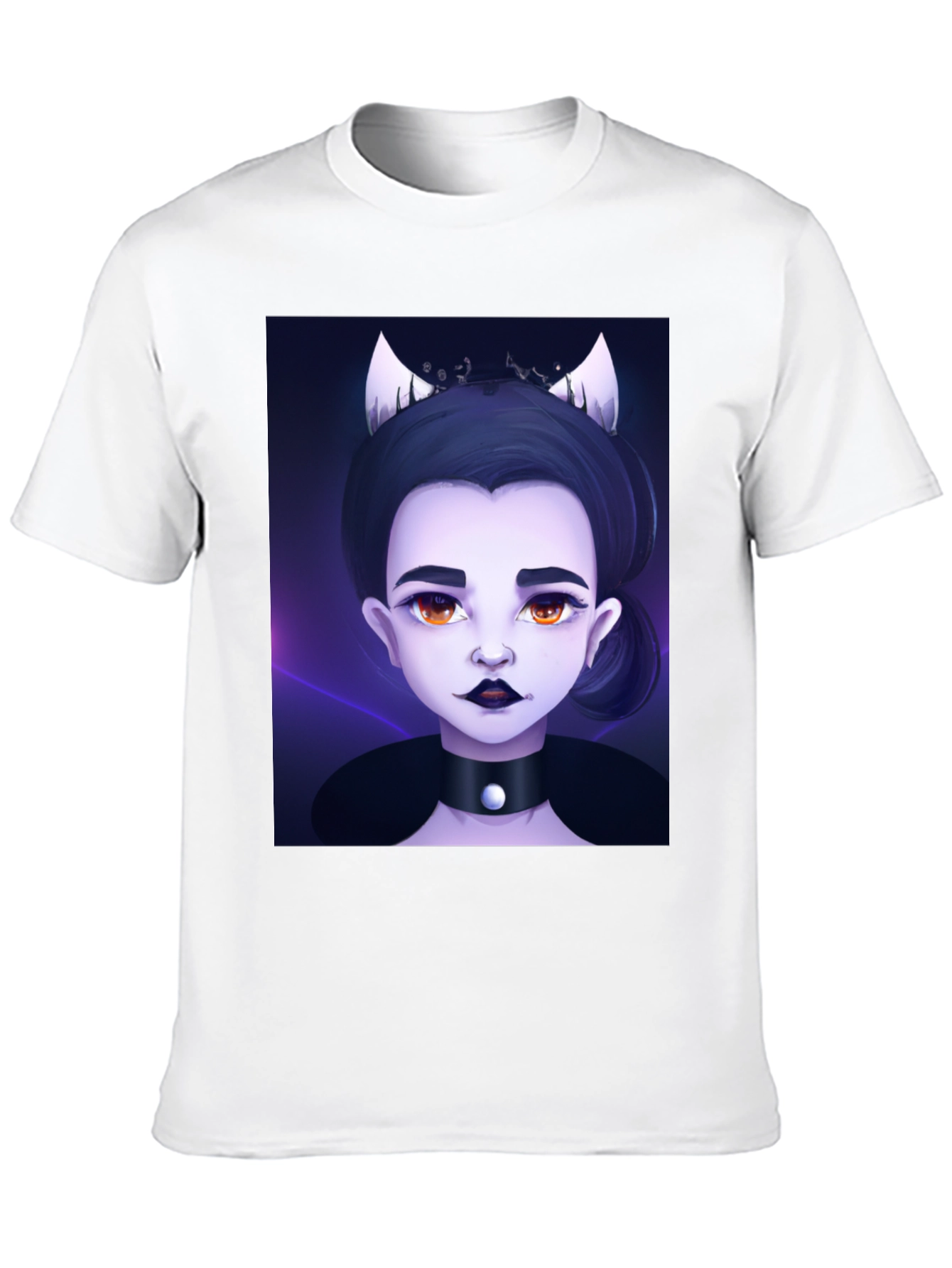 Black Gothic Cartoon Girl Black T-Shirt view 10