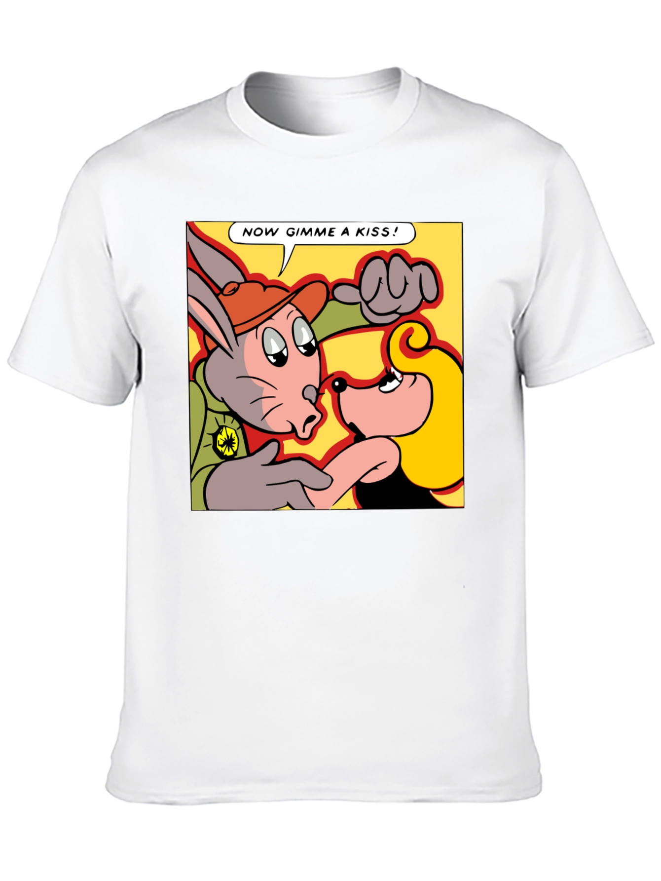 Black Cartoon Kiss T-Shirt - Now Gimme a Kiss! view 10