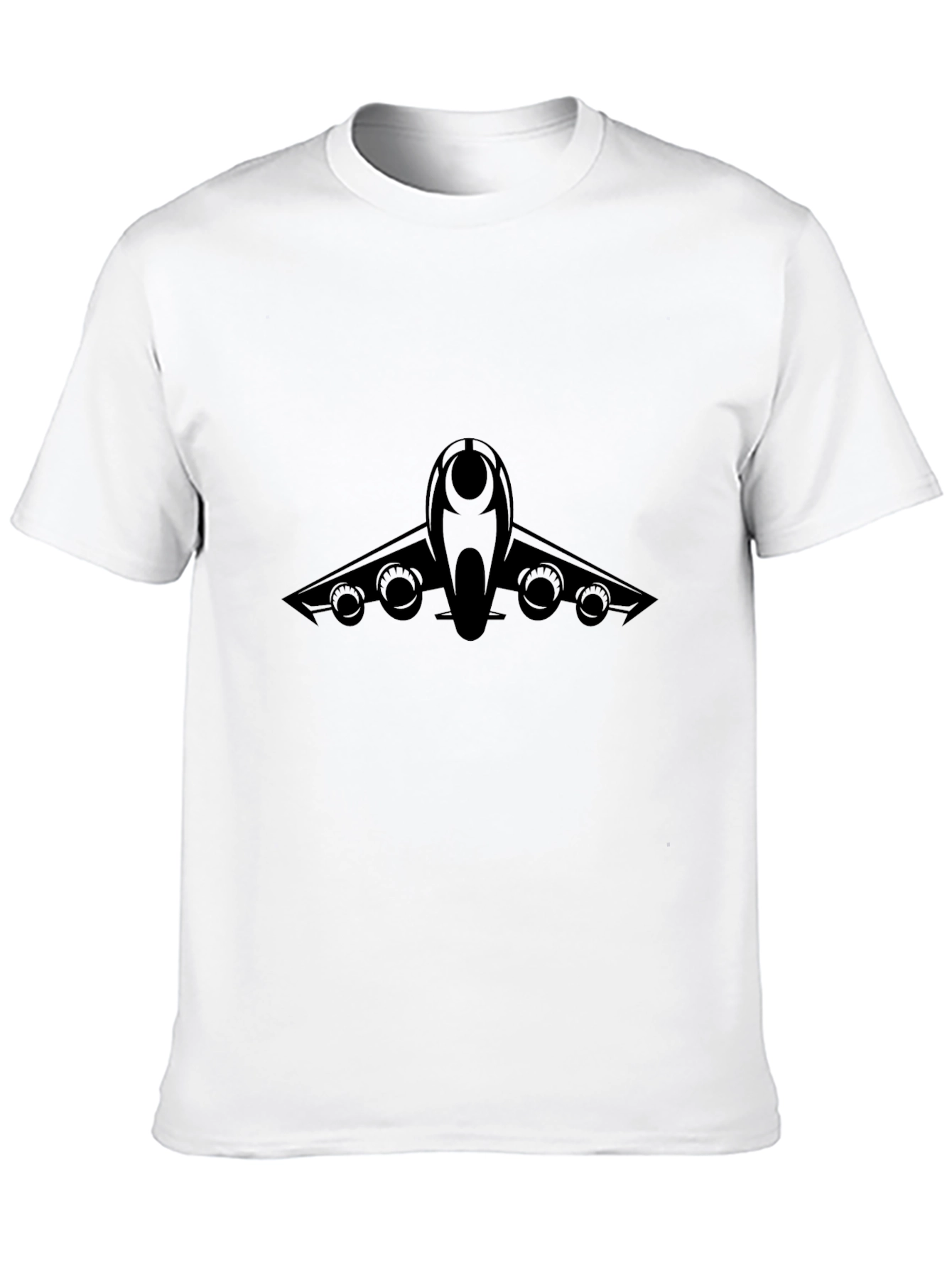 Black Jet Plane Graphic Tee - Black Cotton Blend view 10