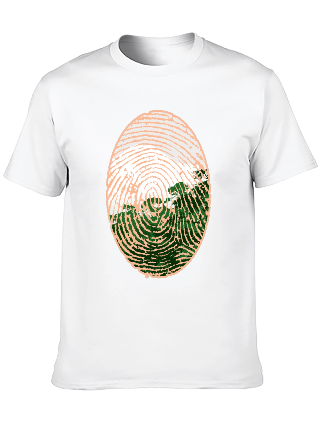 Black Unique Fingerprint Landscape Graphic Tee view 10