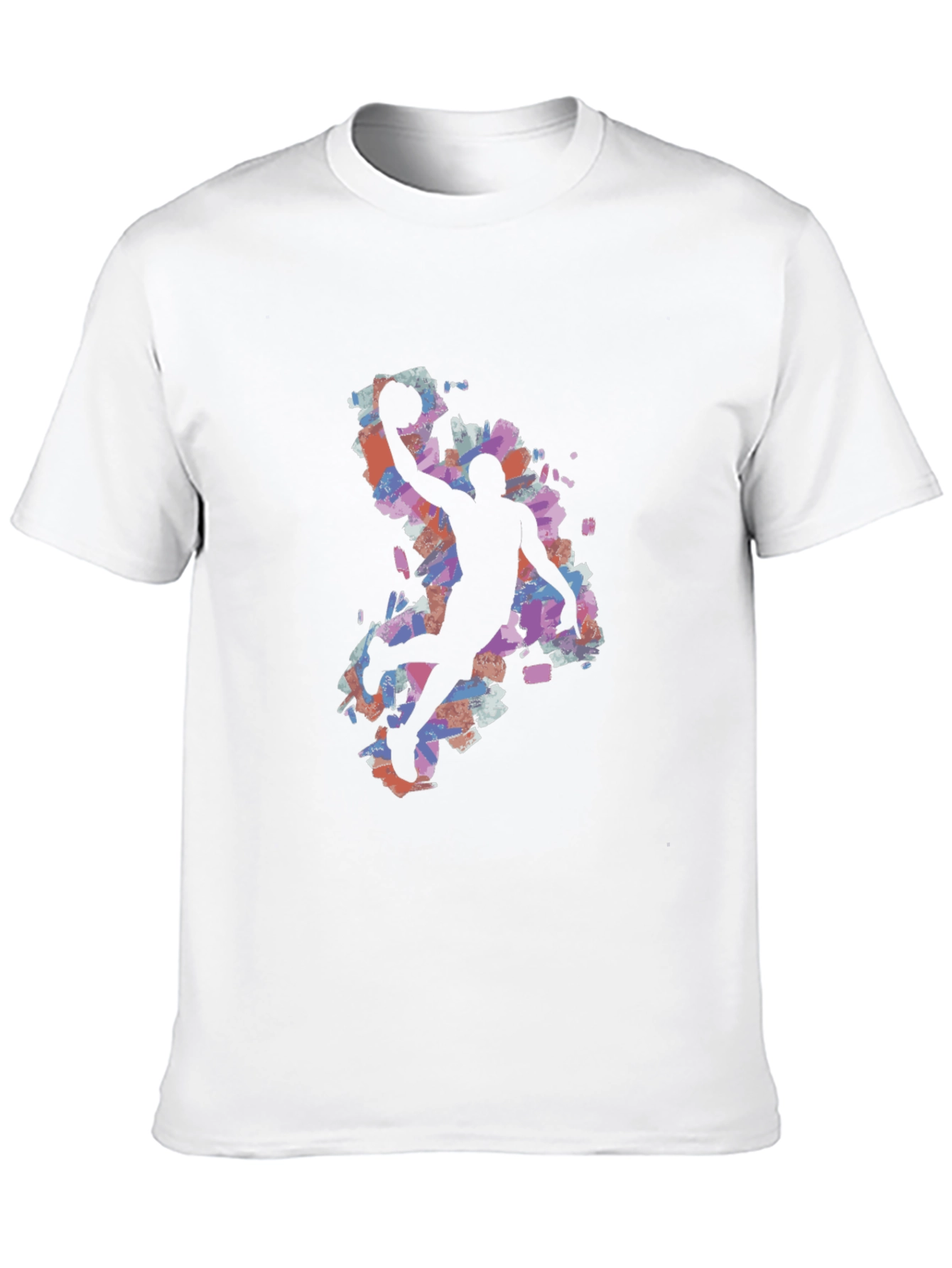 Black Basketball Silhouette Graphic Tee - Black Cotton Blend view 10